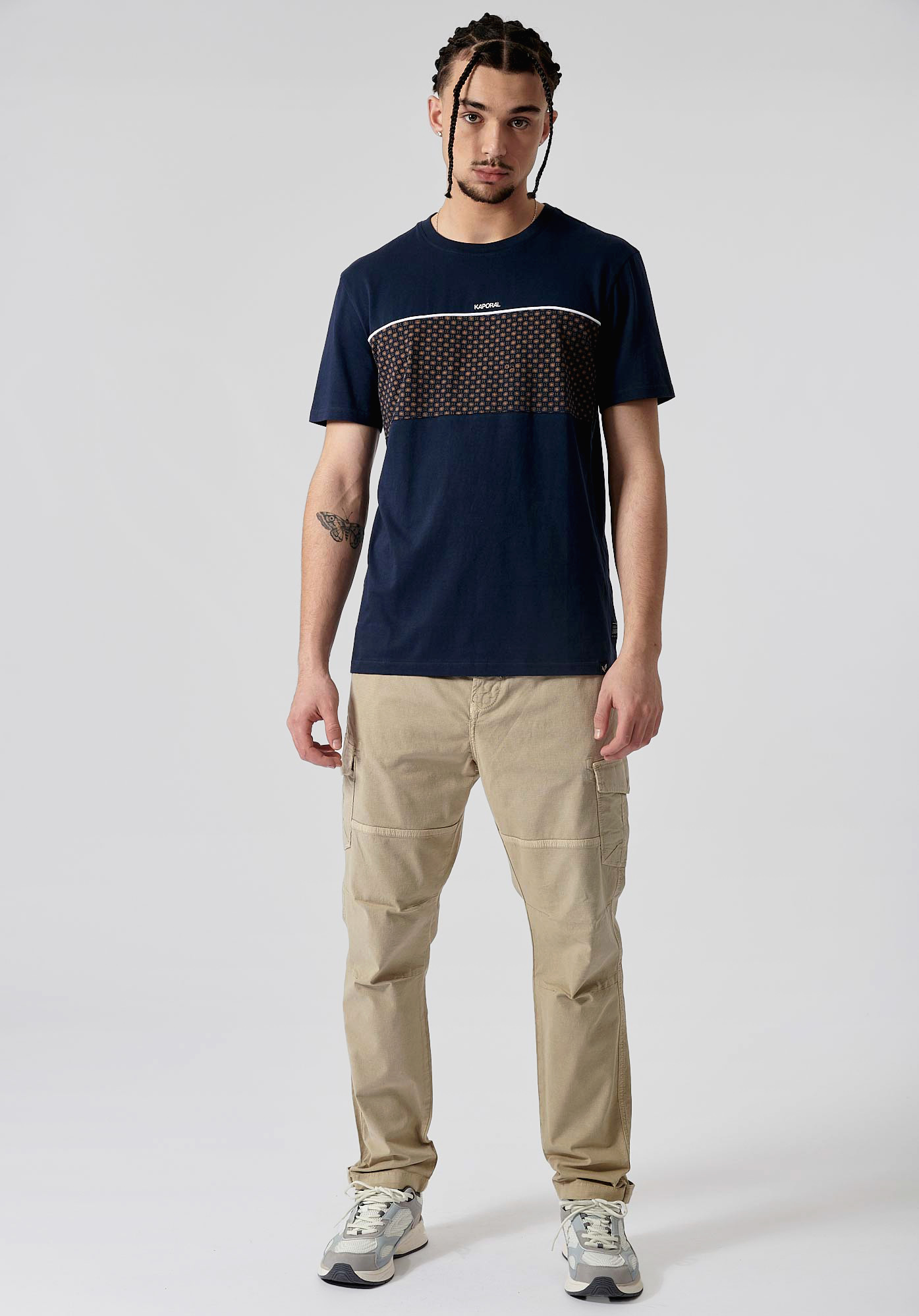 NIKI   T-shirt bleu marine homme 100% coton