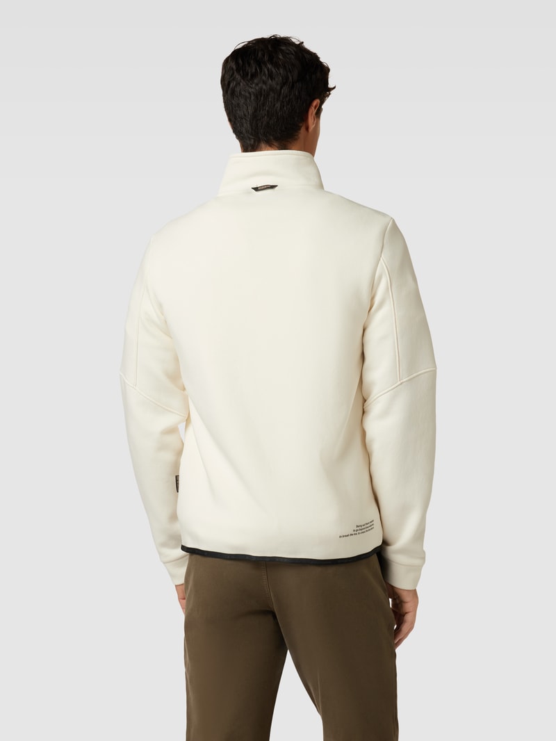 Sweatjacke mit Stehkragen in offwhite