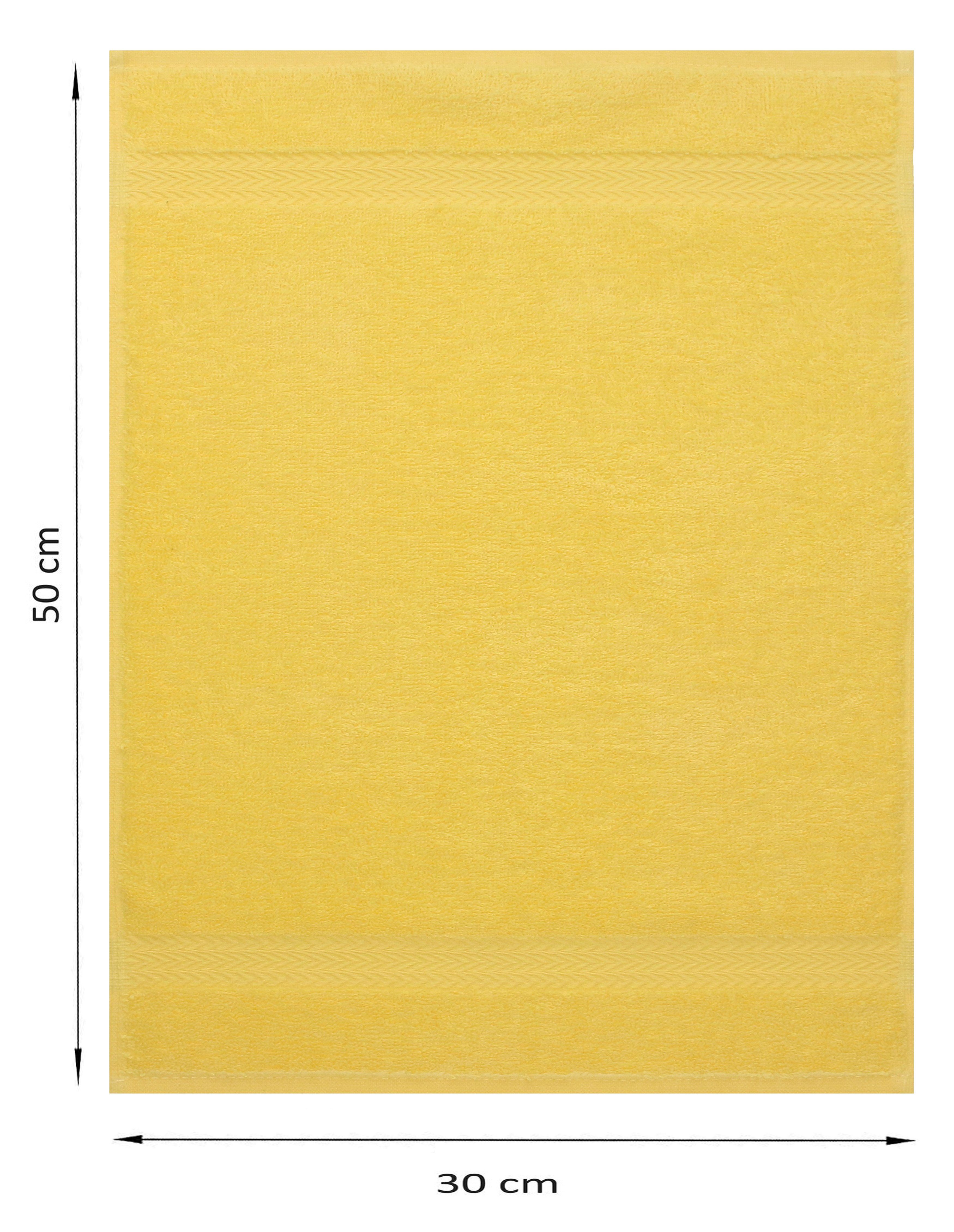 Betz Gästehandtücher 10 Stück Gästehandtücher Premium 100% Baumwolle Gästetuch-Set 30x50 cm Farbe apfelgrün und gelb, 100% Baumwolle