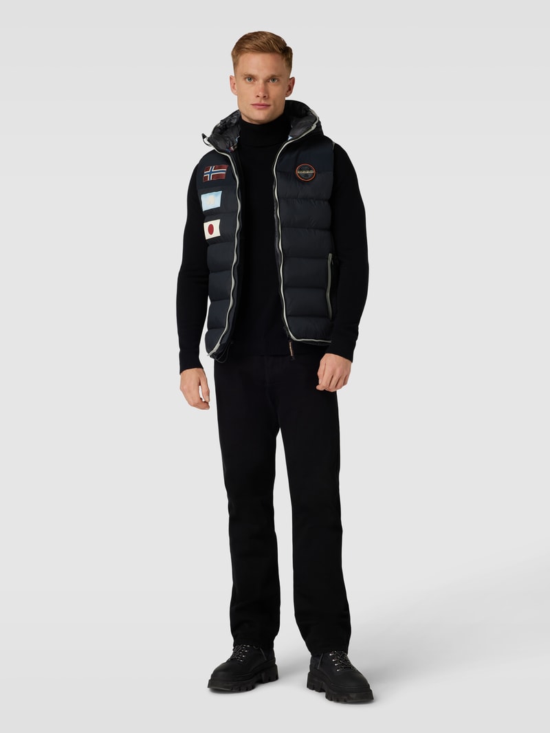 Steppweste mit Label-Details Modell 'SHAKLETON' in schwarz