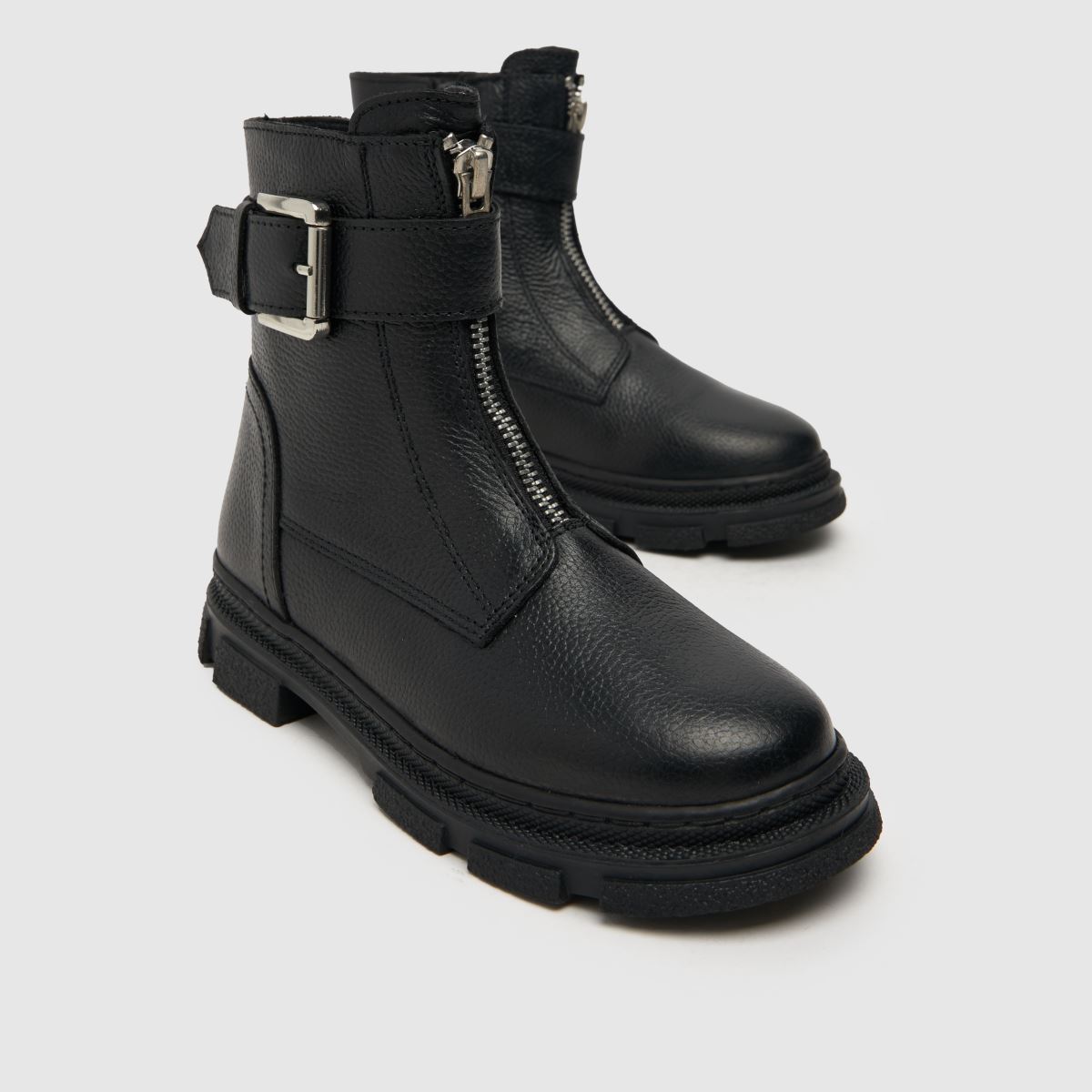 schuh svarta Cherish Buckle flickstövlar