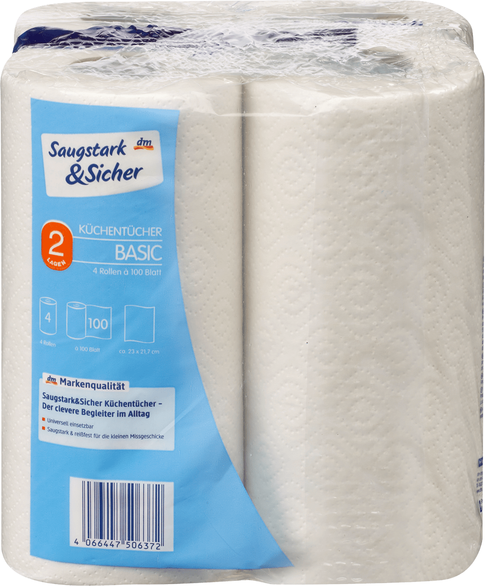 Küchentücher Basic 2-lagig (4x100 Blatt), 4 St
