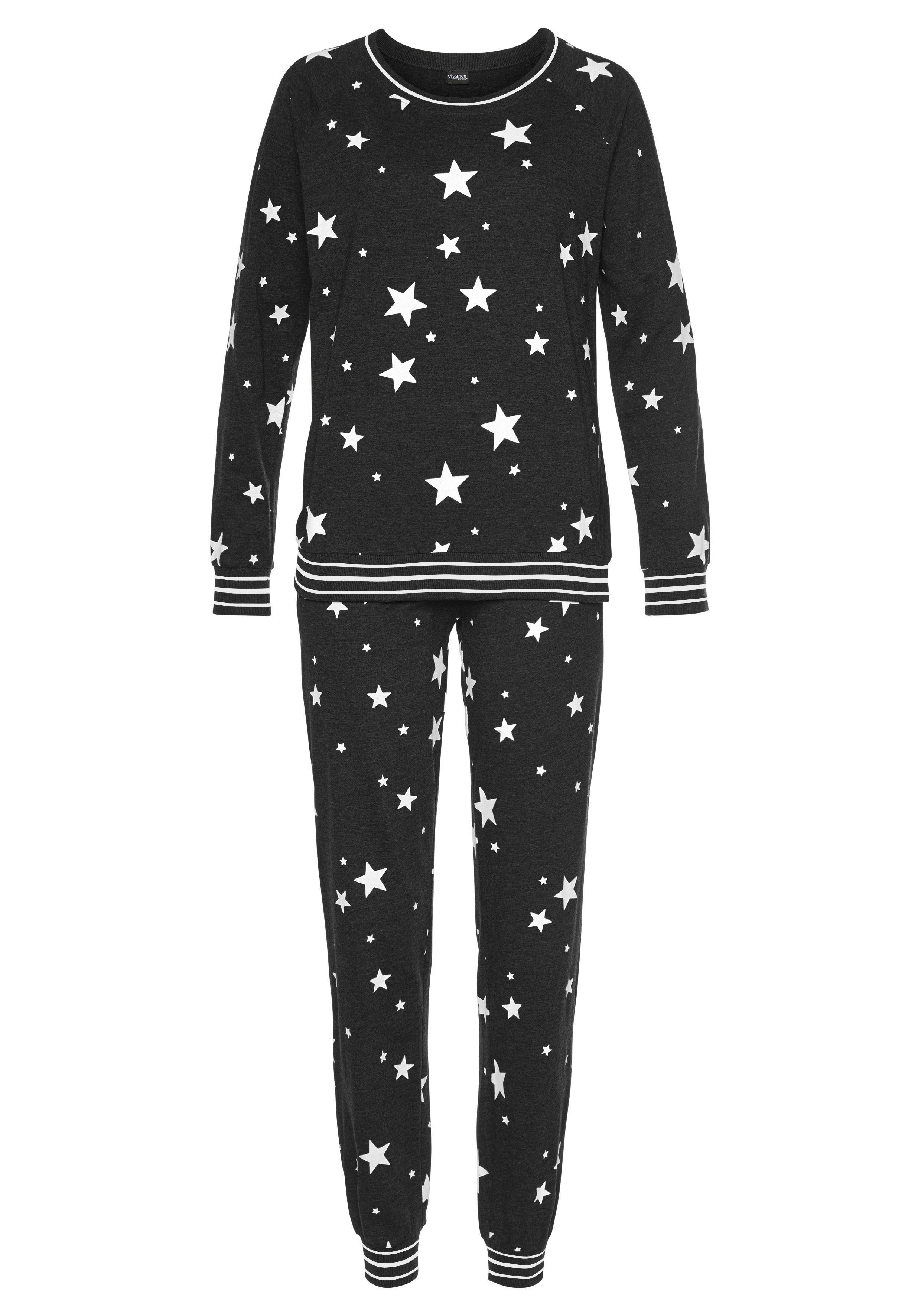 Vivance Dreams Pyjama (2 tlg., 1 Stück) mit Sternedruck
