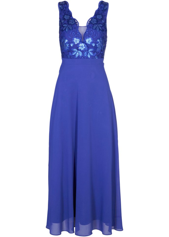 Chiffonkleid mit Pailettenstickerei