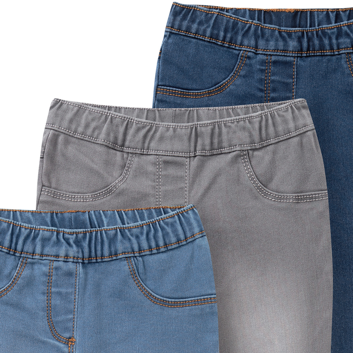 3 Mädchen Jeggings in verschiedenen Farben