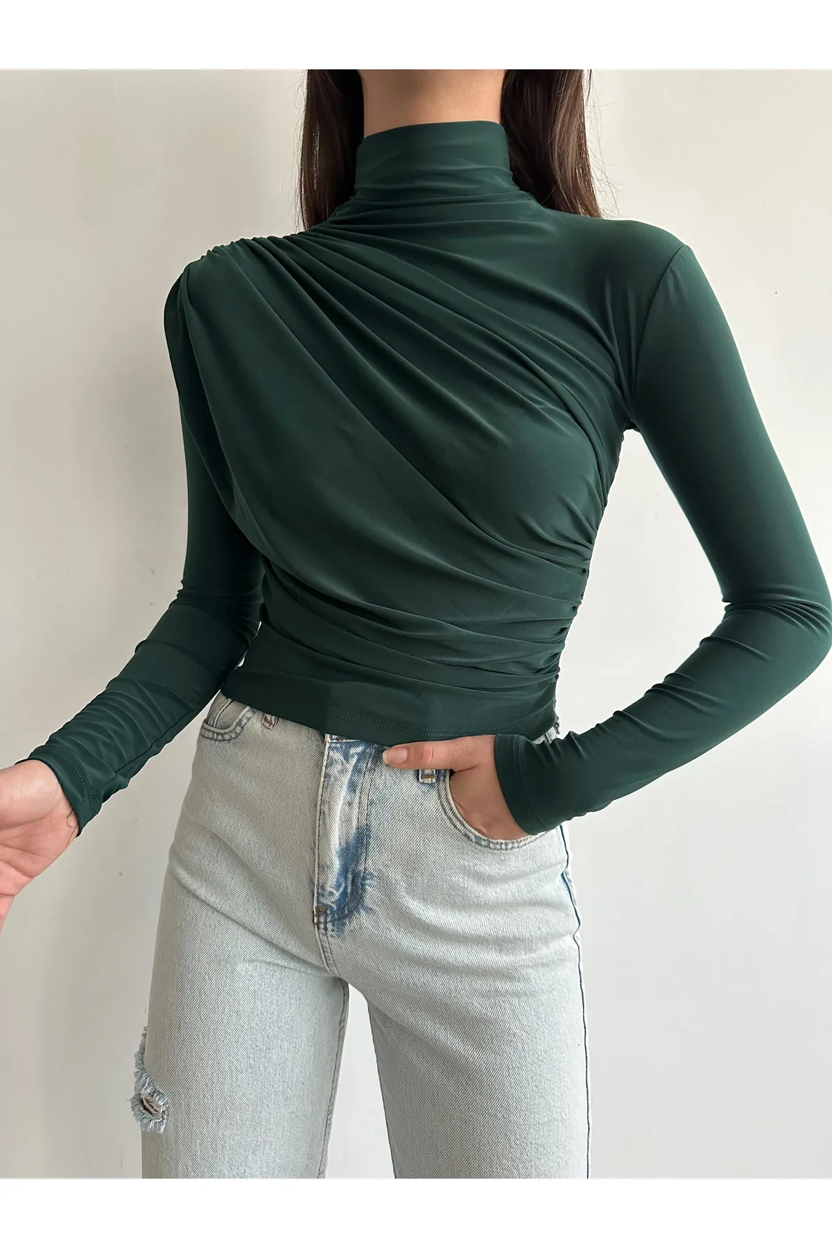 BEJNA  Bluse - Grün - Regular Fit