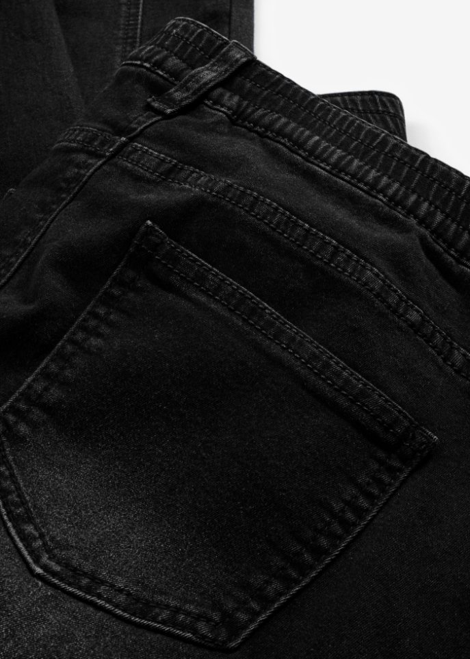 Verkürzte Thermojeans mit geradem Bein und High-Waist-Bequembund, knöchellang