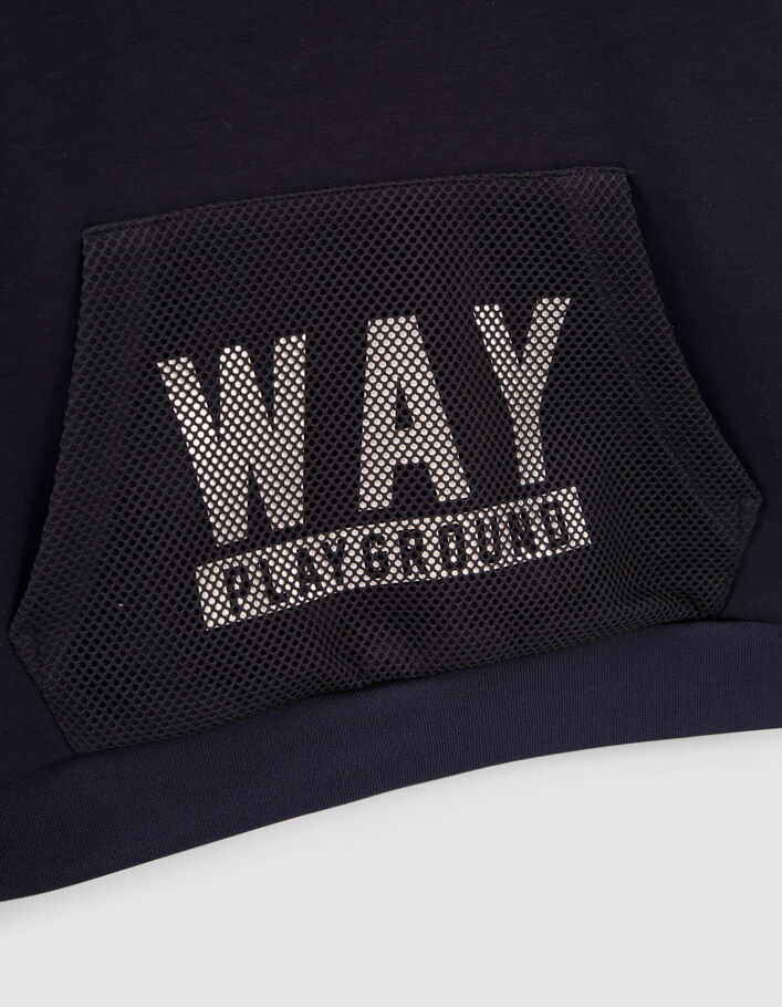 Sweat marine détails mesh garçon