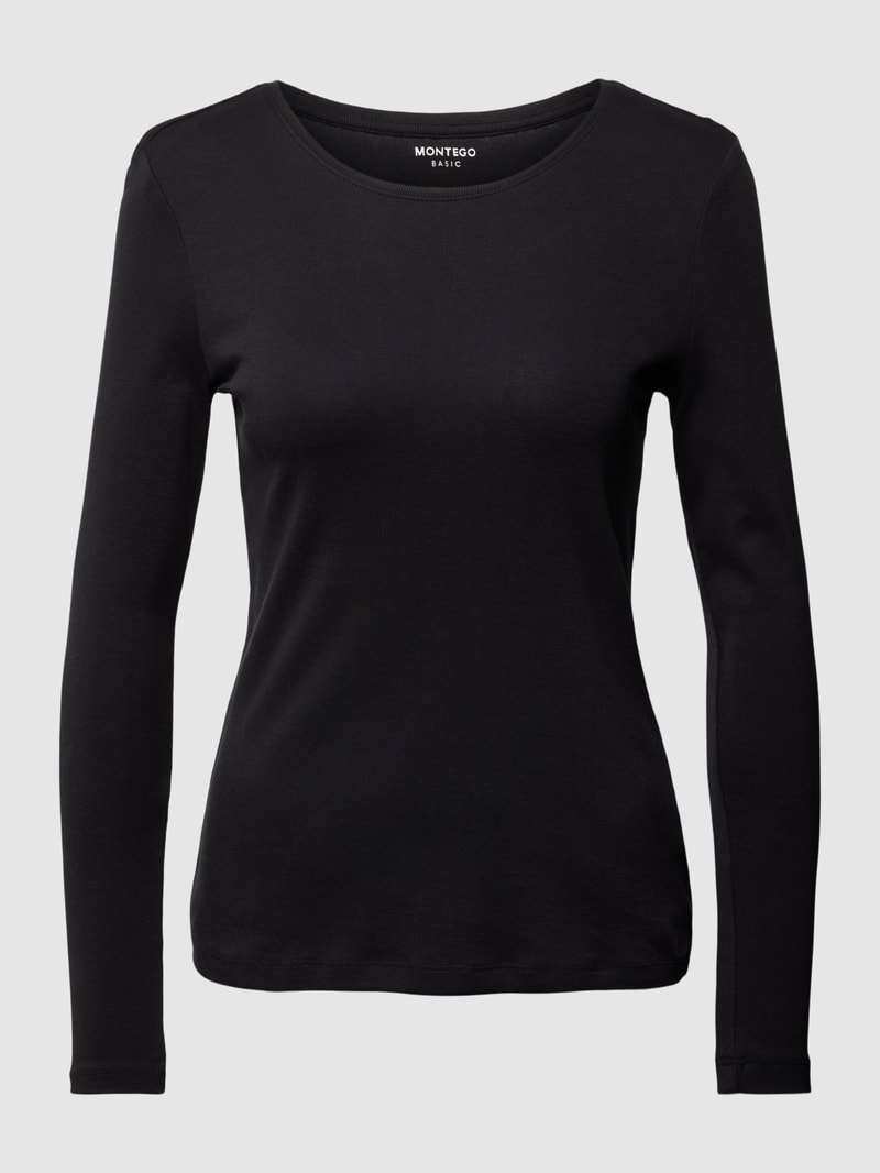 Longsleeve mit Rundhalsausschnitt in schwarz