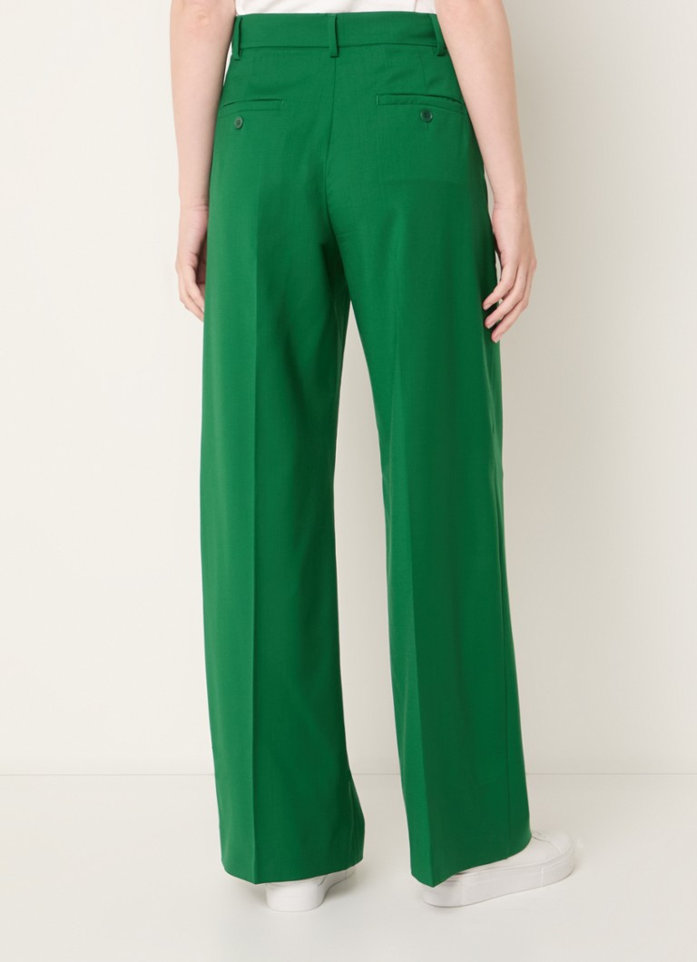 MaxMara Visivo high waist wide fit trousers made of virgin wool
