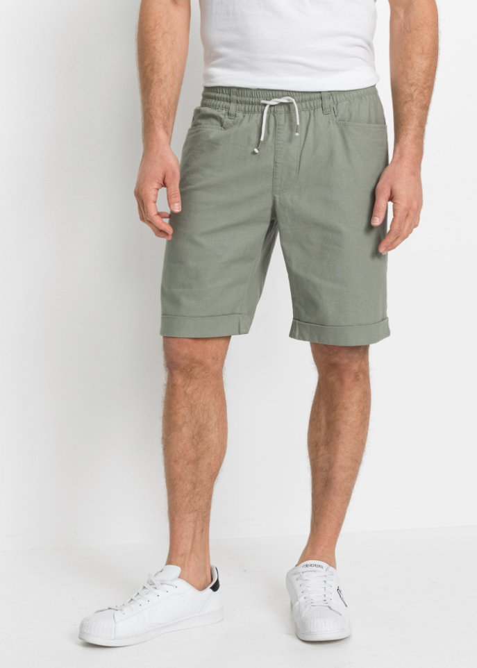 Schlupf-Bermuda aus Leinen Mix, Regular Fit