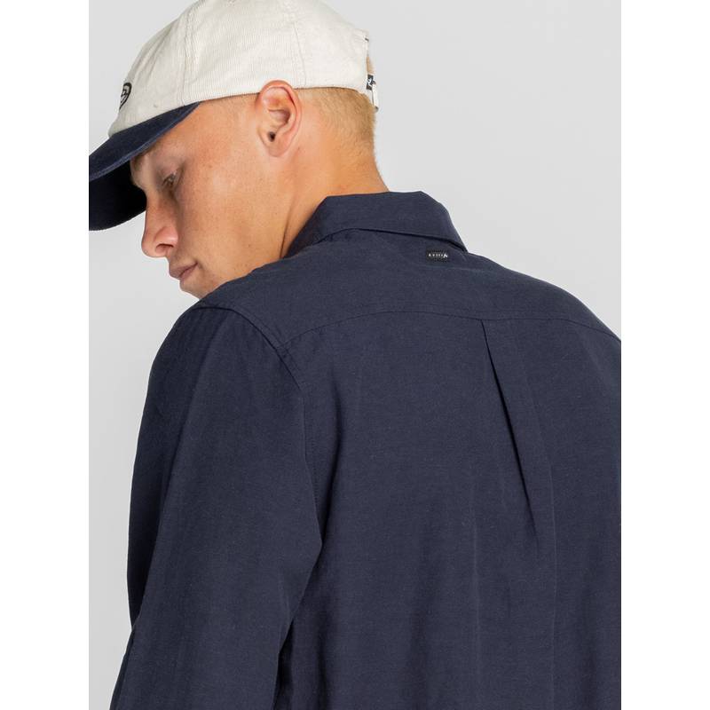 RUSTY OVERTONE LONG SLEEVE LINEN SHIRT Langarmhemd Herren