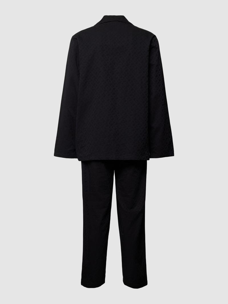 Pyjama mit Label-Stitching in schwarz