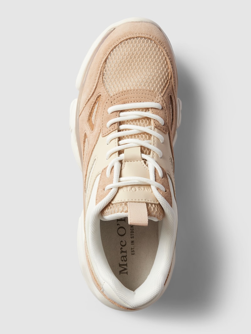 Sneaker mit tonalem Besatz Modell 'Julia' in beige
