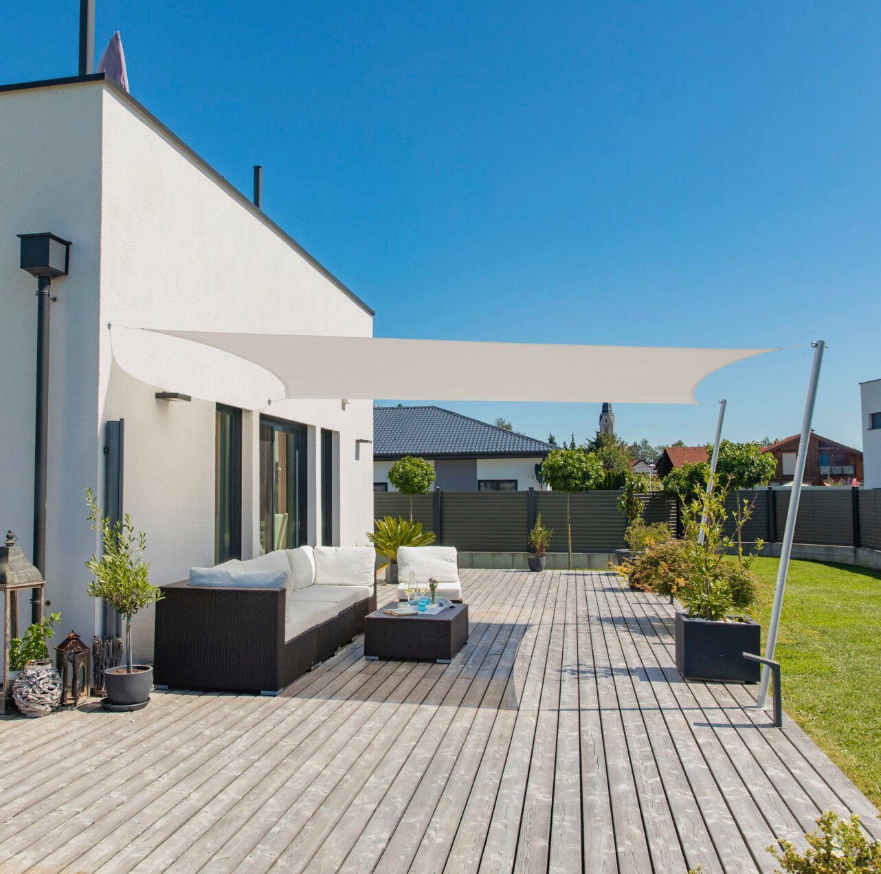 Windhager Sonnensegel Cannes Rechteck, 2x3m, grau