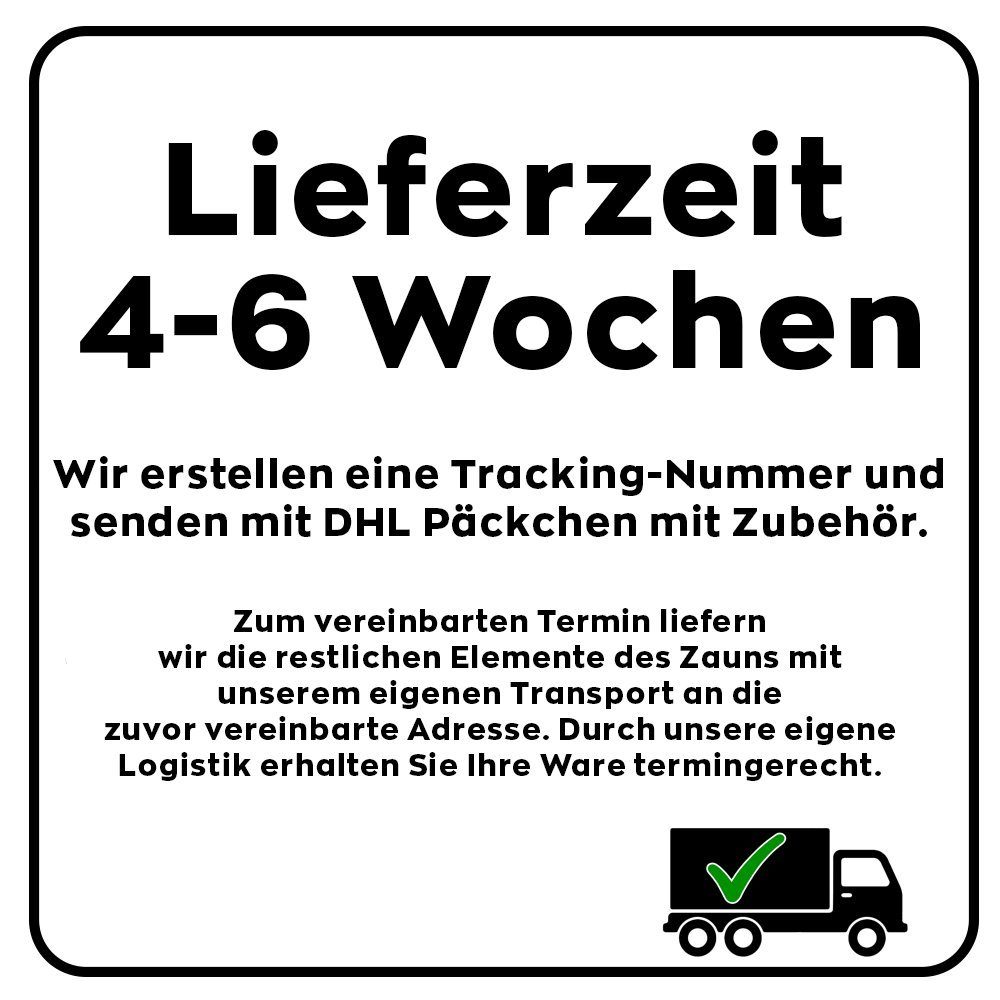 Roysson Doppelstabmattenzaun Doppelstabmattenzaun Komplettset Stabmattenzaun + Fußplatte (1630mm)