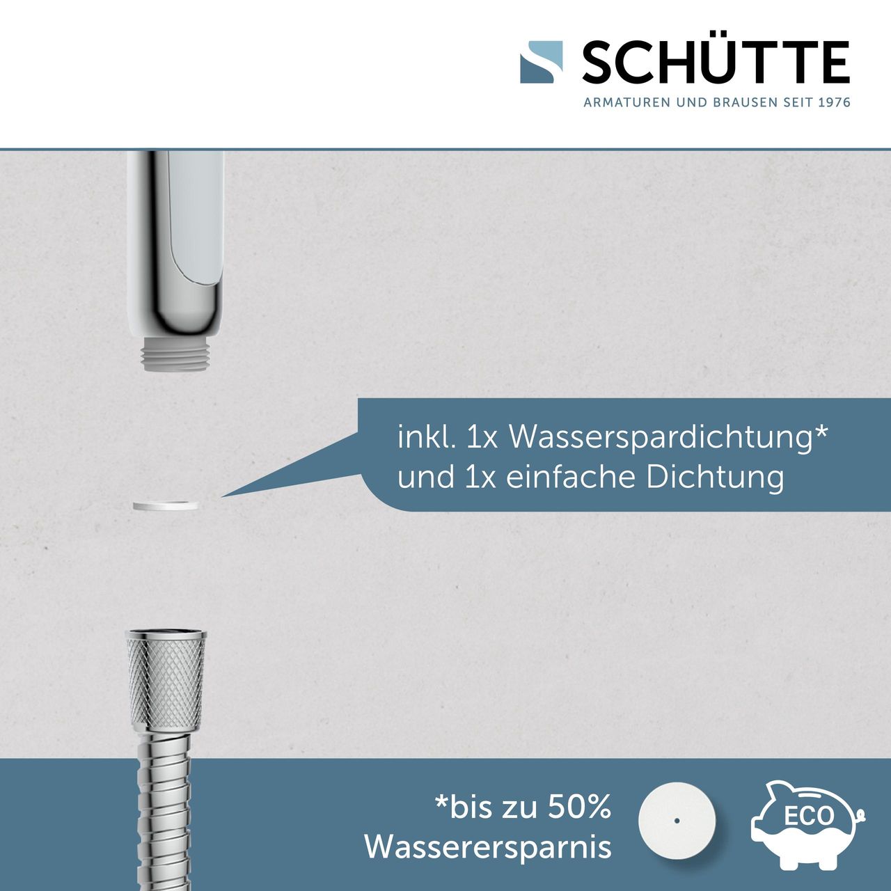 Schütte SIRANI Handbrause, Chrom/Hellgrau