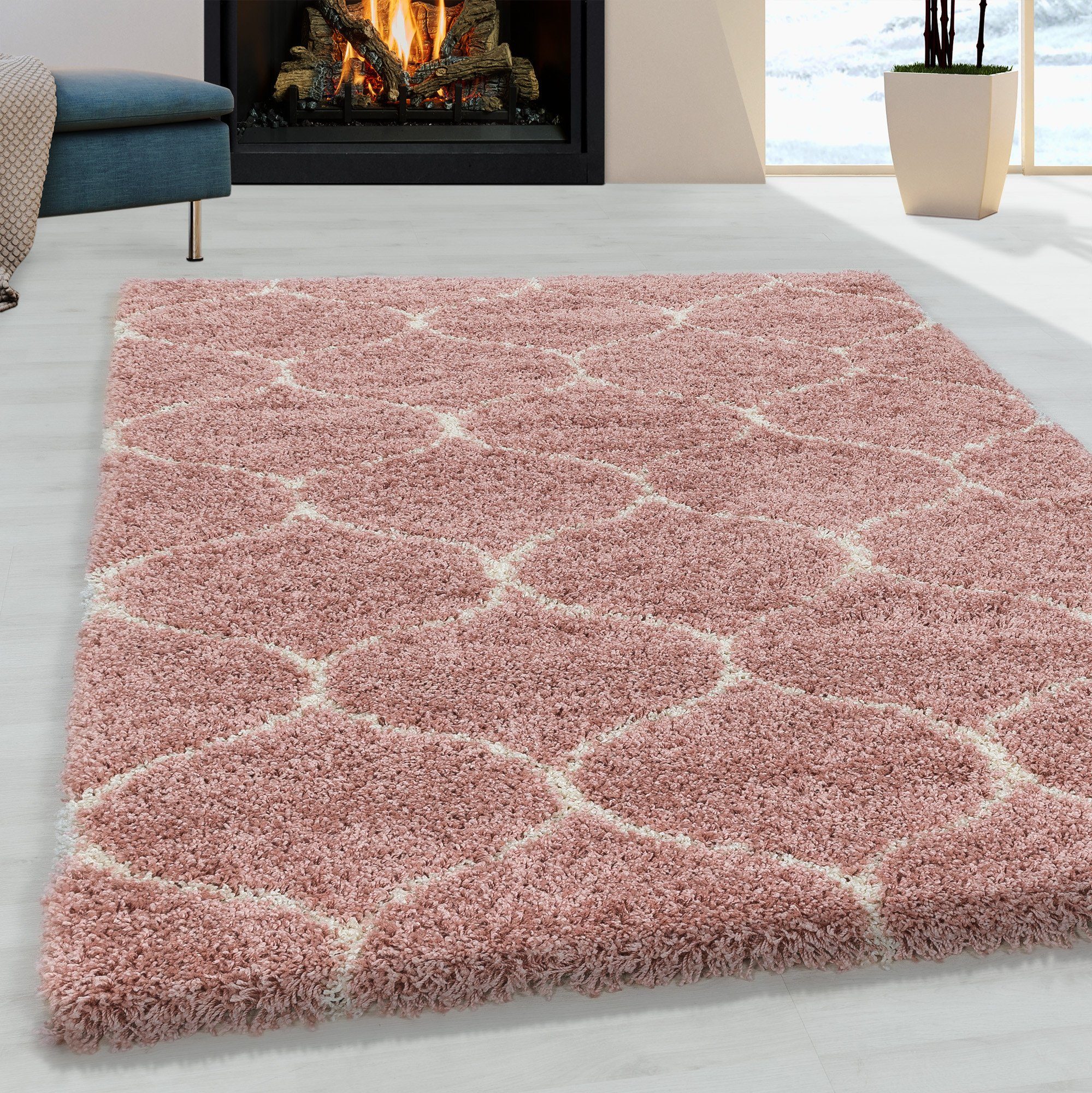 Hochflor-Teppich Hochflorteppich Langflorteppich Wohnzimmer Shaggy Schlafzimmer, Miovani, Rechteckig, Höhe: 30 mm