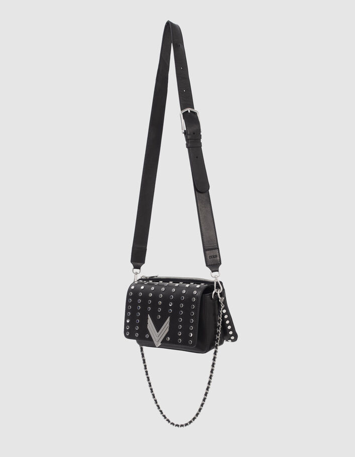 Le 111 BRONX noir cuir maxi clous Femme