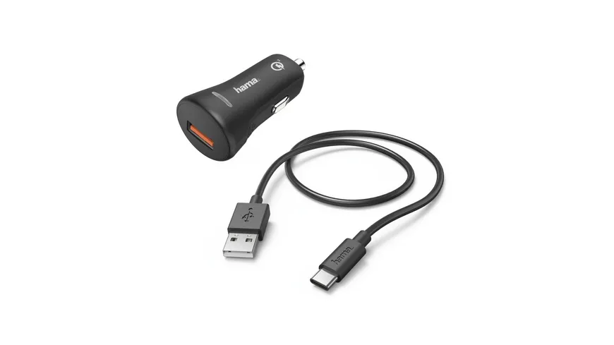 Hama Kfz-Ladeset, USB Type-C, QC 3.0, 3 A, Schwarz