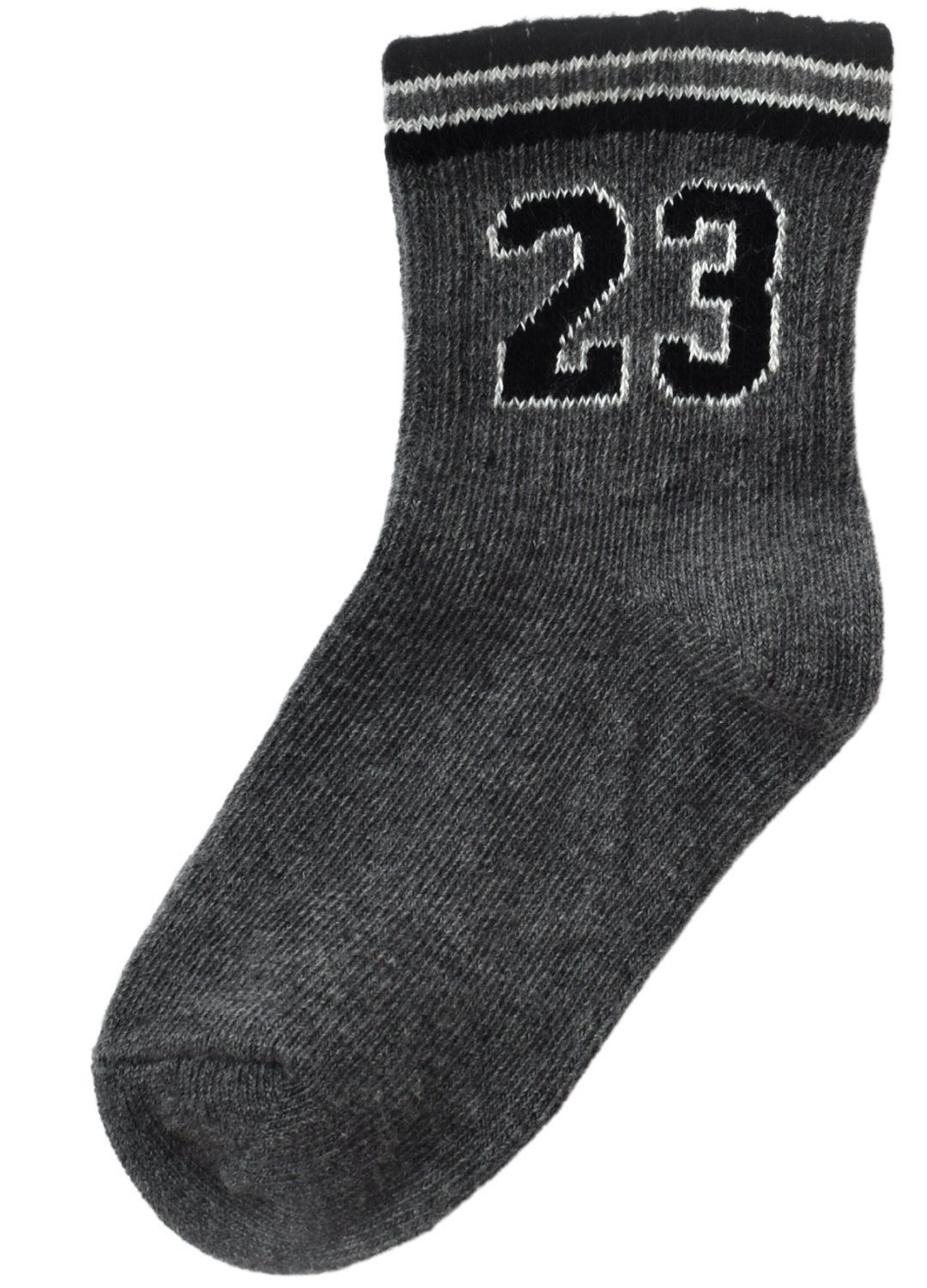 biorganic Socken Baby Kinder Jungen Socken GOTS-zertifiziert 1-8 Jahre (21-36) Numbers (Set, 4-Paar, 4er-Pack) Design mit der Nummer 23