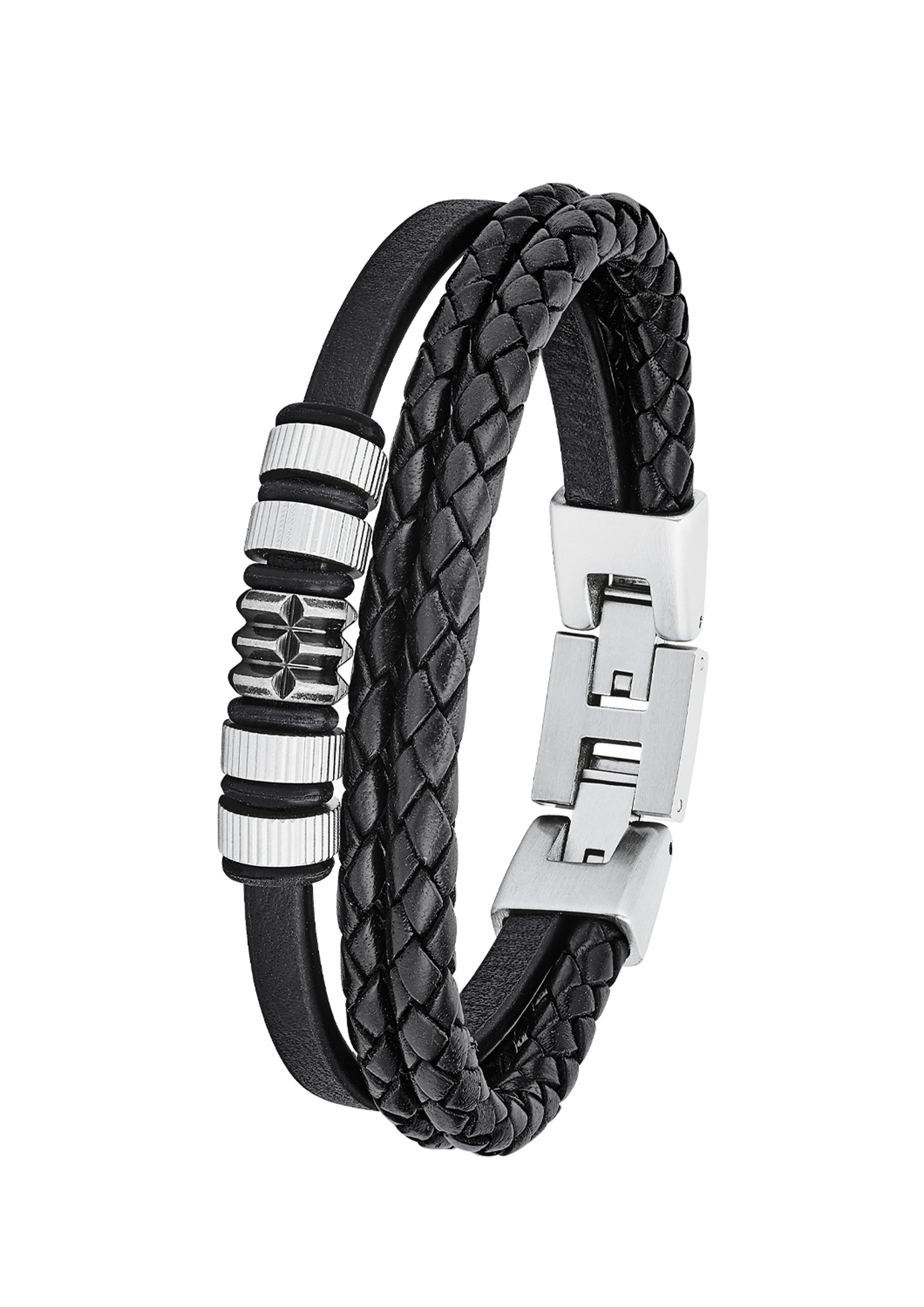 Lederarmband mit Edelstahl  272.002.6412.4343-99B0