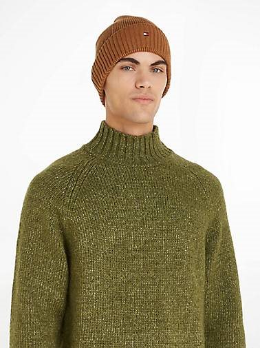 TOMMY HILFIGER Herren Strickmütze ESSENTIAL FLAG BEANIE