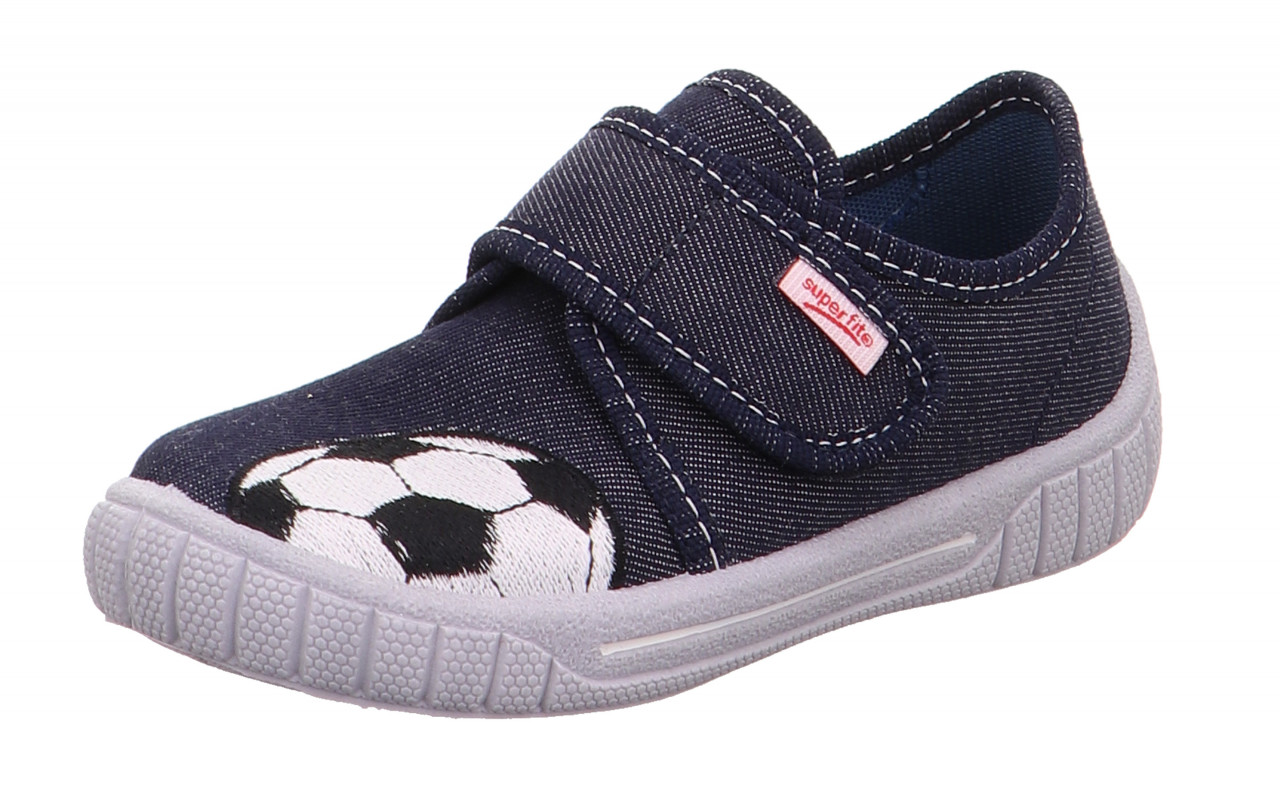 BILL - Blau/Weiss Hausschuh mit Klettverschluss