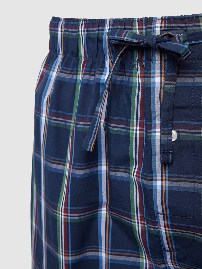 Pyjama-Shorts mit Karomuster in marineblau
