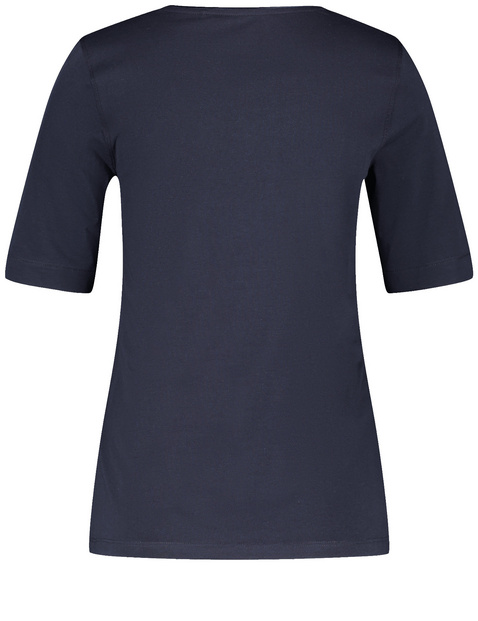 T-Shirt mit Satinblende