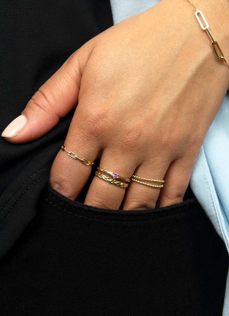 Zlatý prsteň Jackie 14K Minori Bubble Twin vyrobený zo 14-karátového žltého zlata