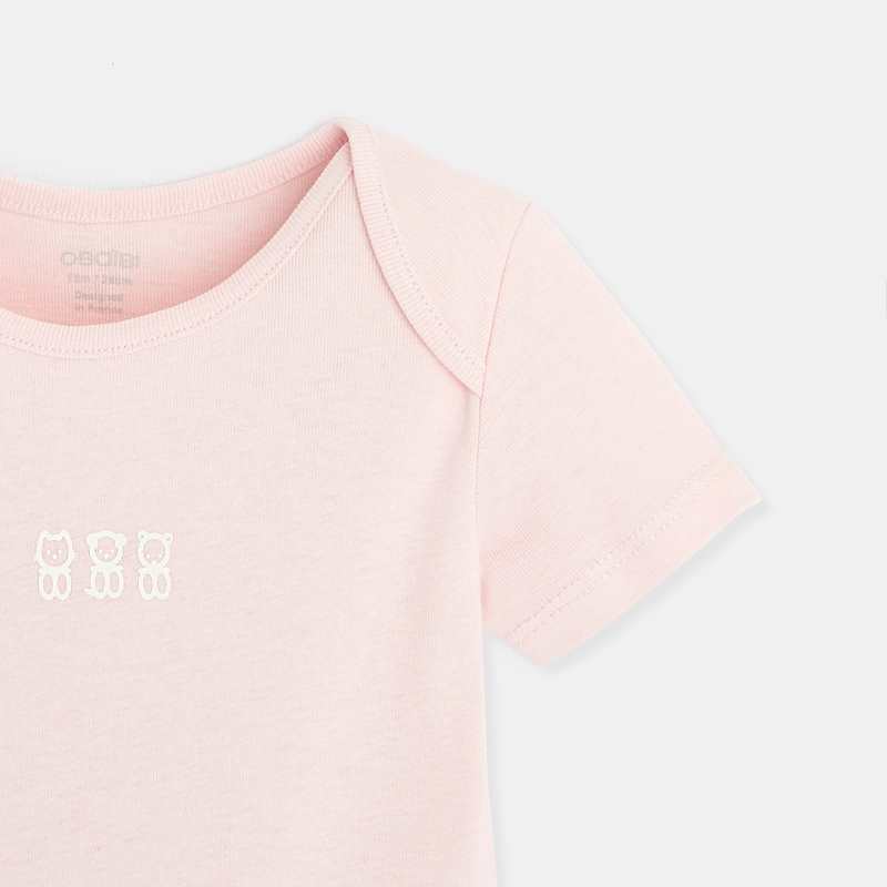 Body manches courtes col US (lot de 5) rose naissance