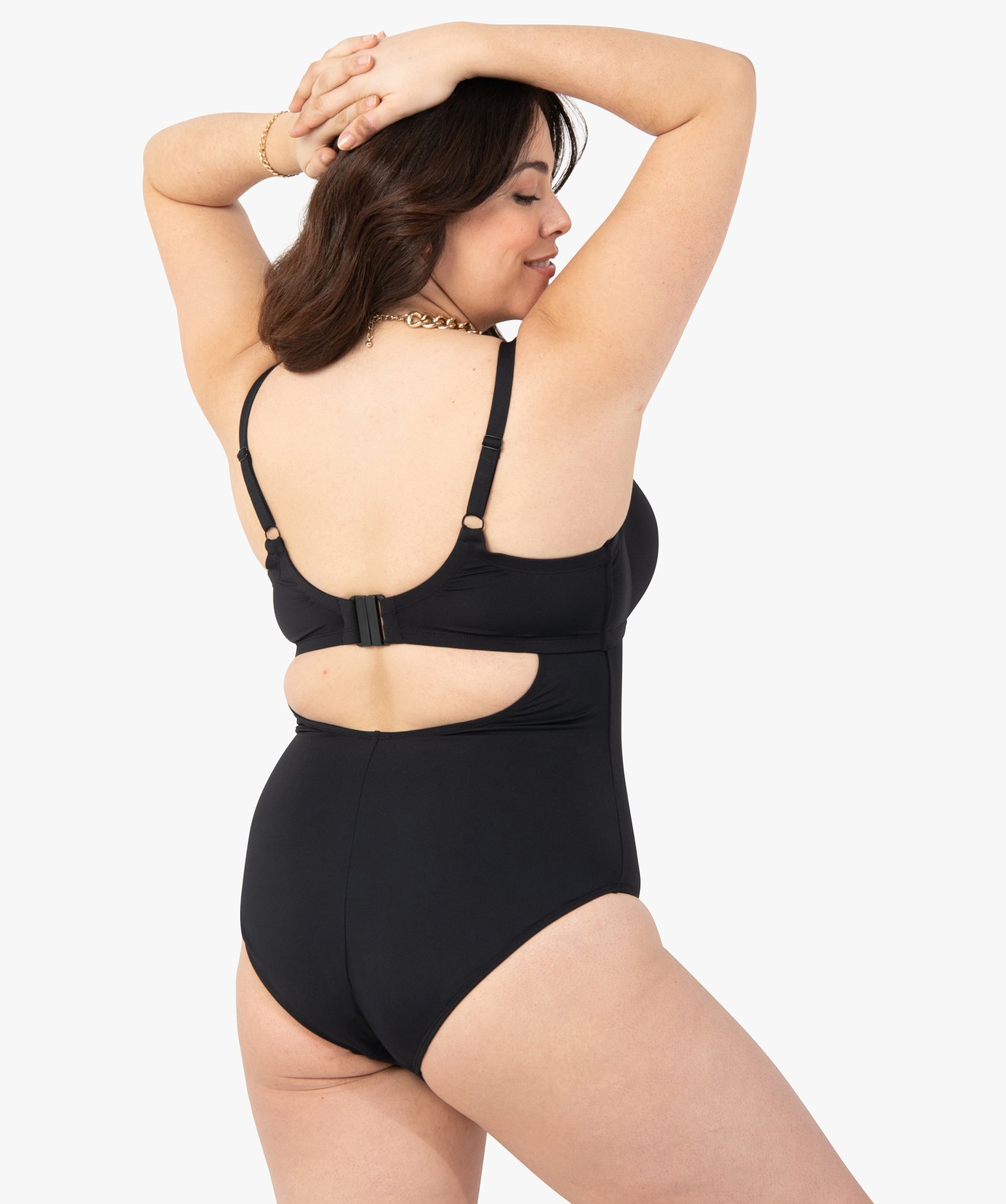 Maillot de bain femme grande taille 1 pièce à armatures noir | GEMO