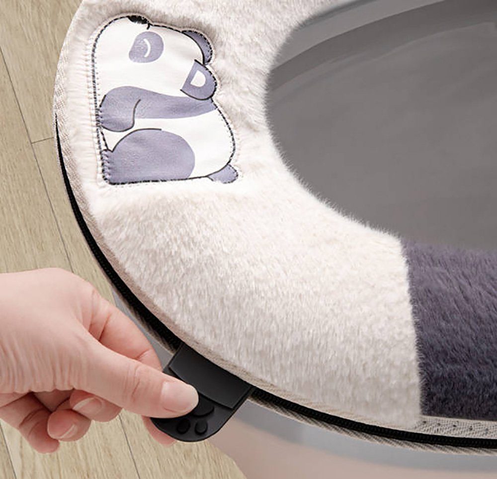 WC-Deckelbezug Weicher Toilettensitzbezug, verdickter Toilettenvorleger Deliana.home, Höhe 20 mm, Für alle Jahreszeiten, Wärmendes Material, Winterliche Wärme für Ihr Zuhause, Polyester-Faser, 1, Cartoon-Muster, Luxus-Toilettensitzkissen