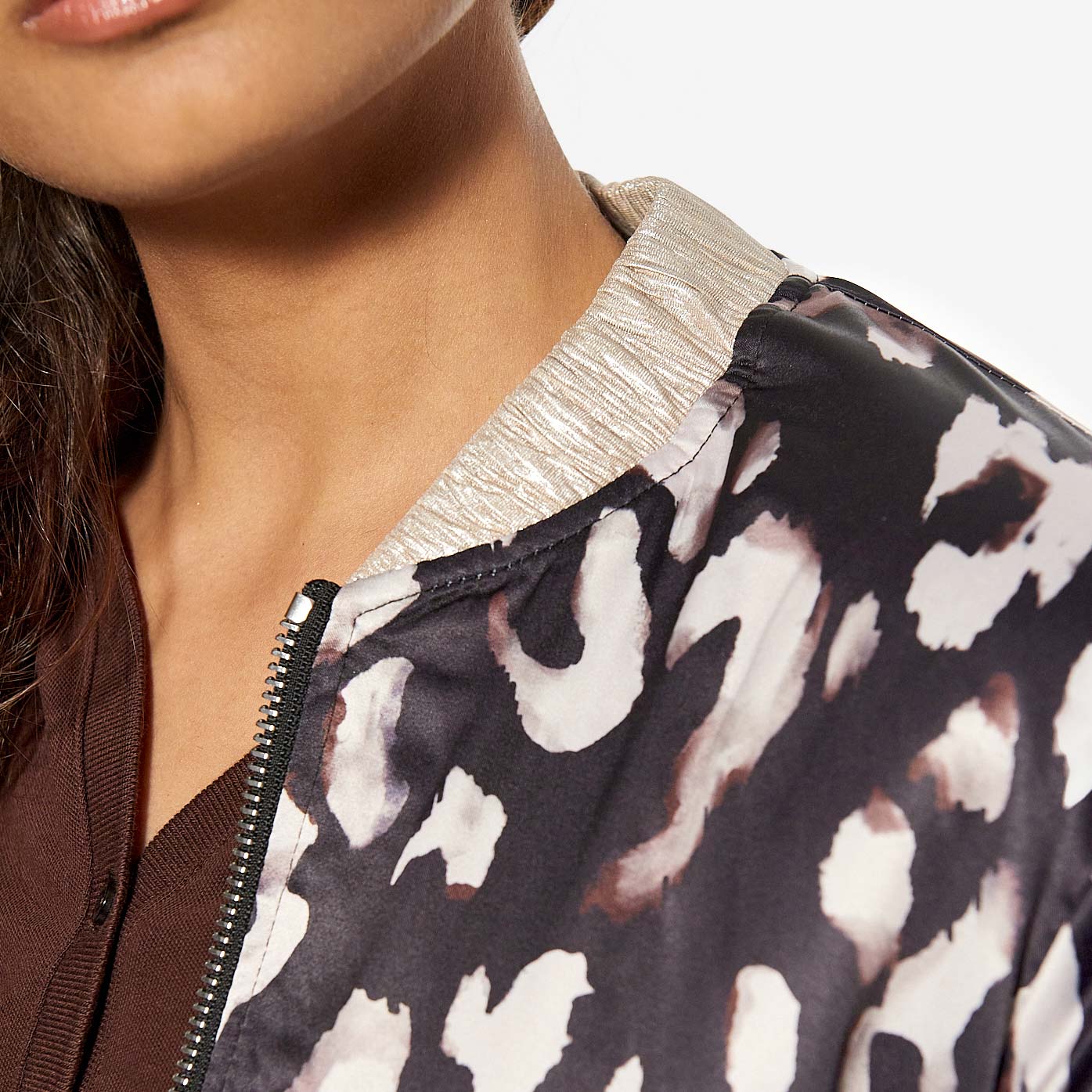 DEAL   Veste réversible fleurie et effet léopard Femme
