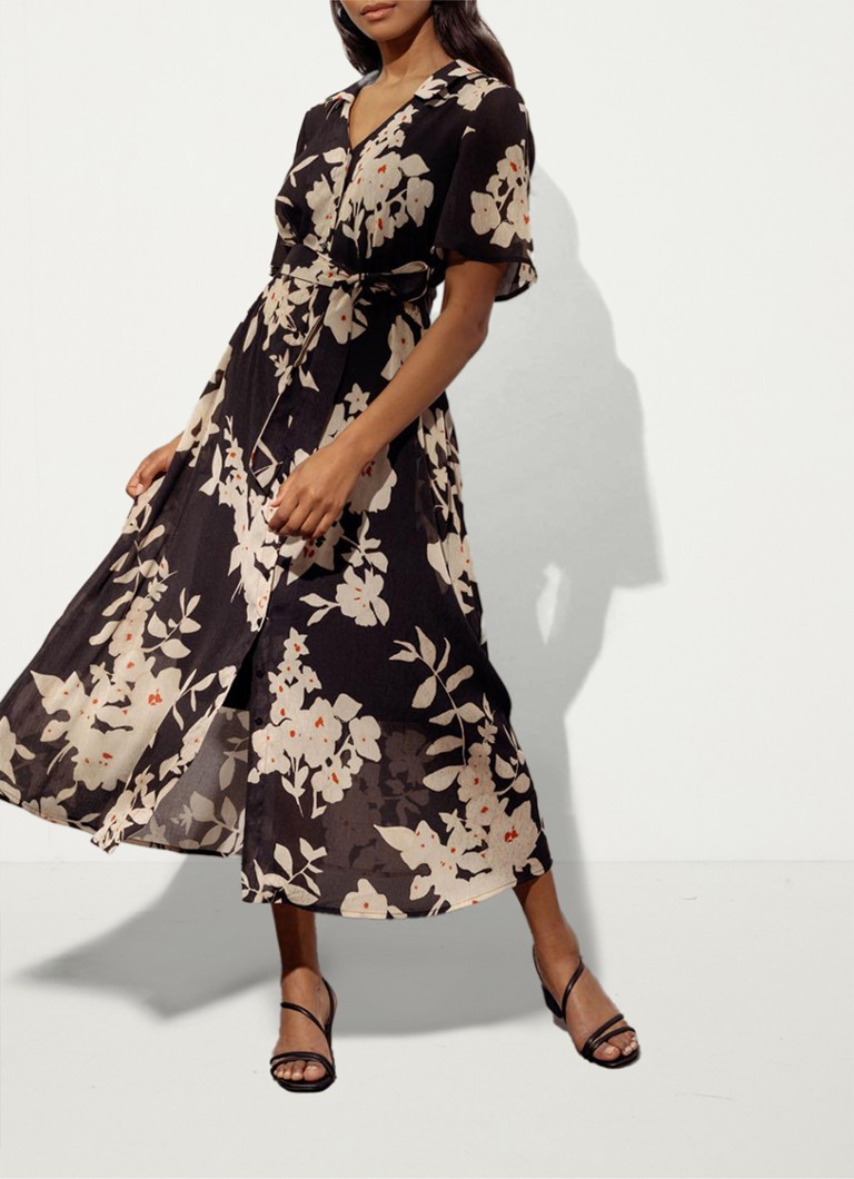 Studio Anneloes Anne Marije semi-transparent midi blouse dress with tie belt