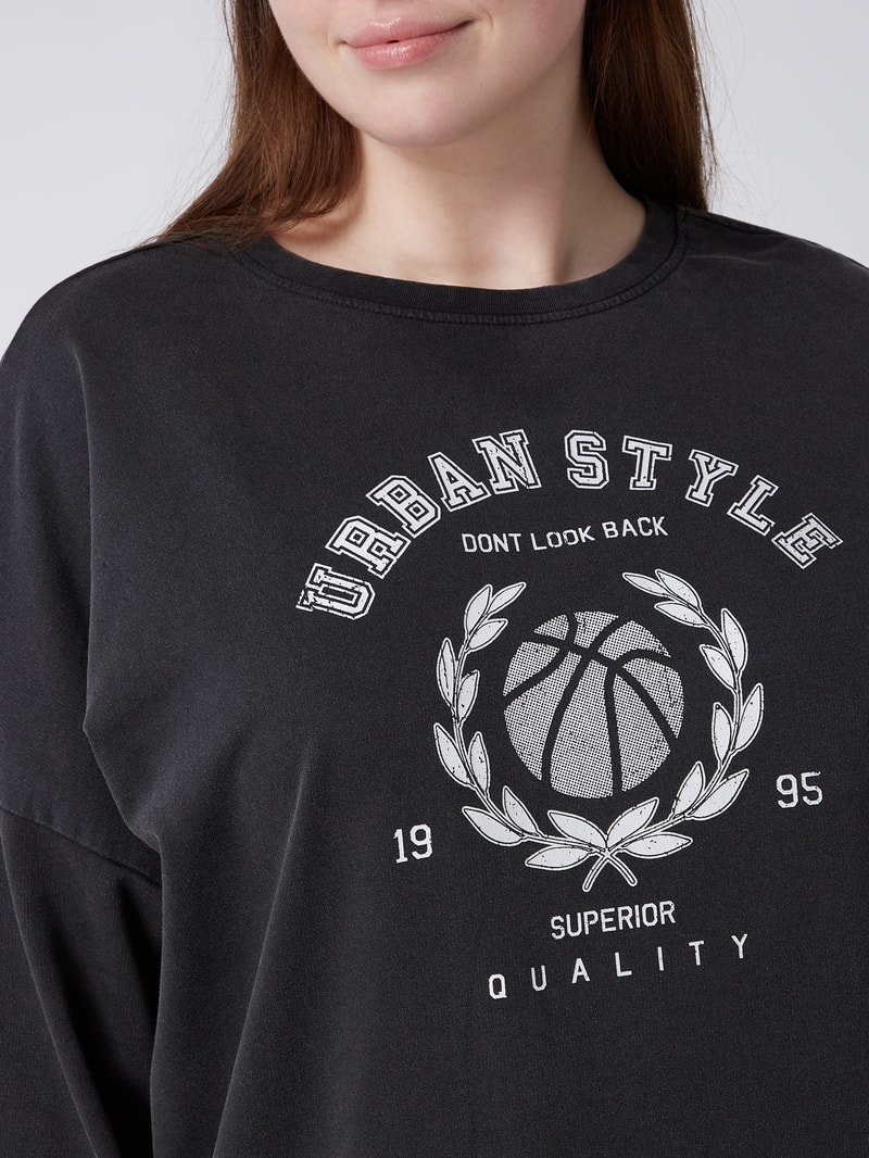 PLUS SIZE Sweatshirt aus Baumwolle Modell 'Mille' in schwarz
