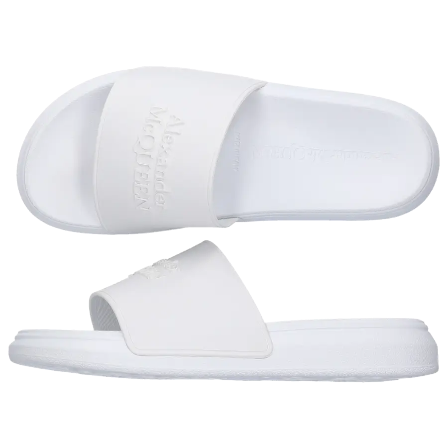 Alexander McQueen - Badeschuhe POOL SLIDE Kautschuk - weiß