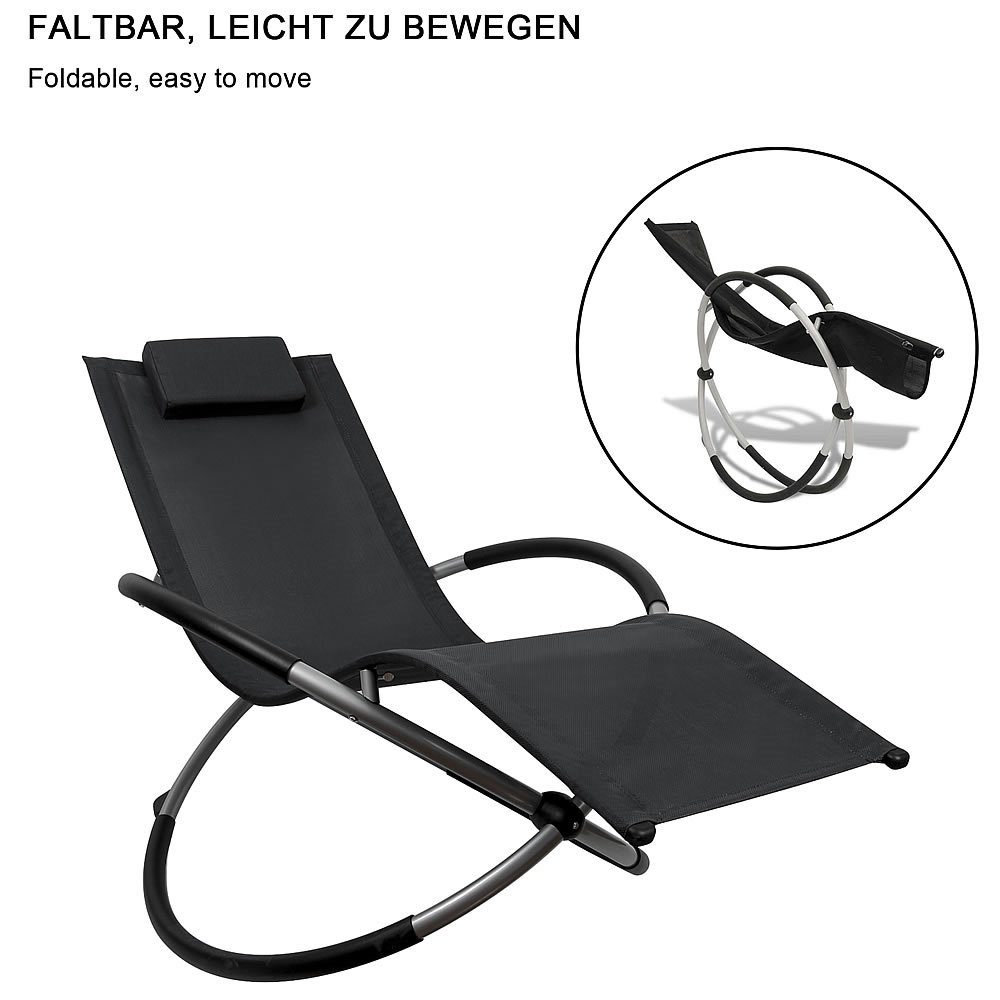 Mucola Relaxliege Schaukelliege Sonnenliege Liegestuhl 200kg belastbare XXL Relaxliege, Stück, klappbar, Maximale Belastung: 200kg