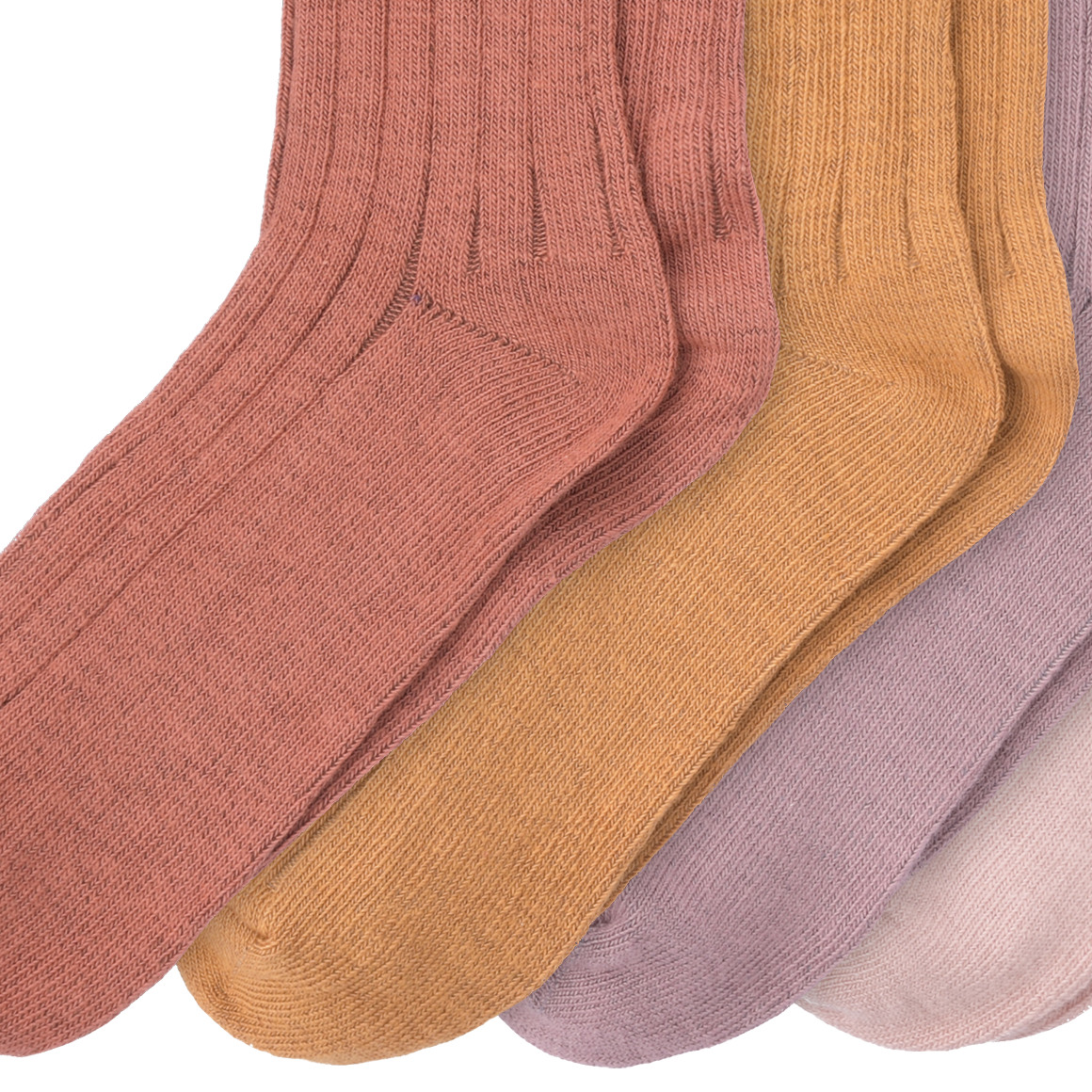 4 Paar Mädchen Socken mit Rippstruktur