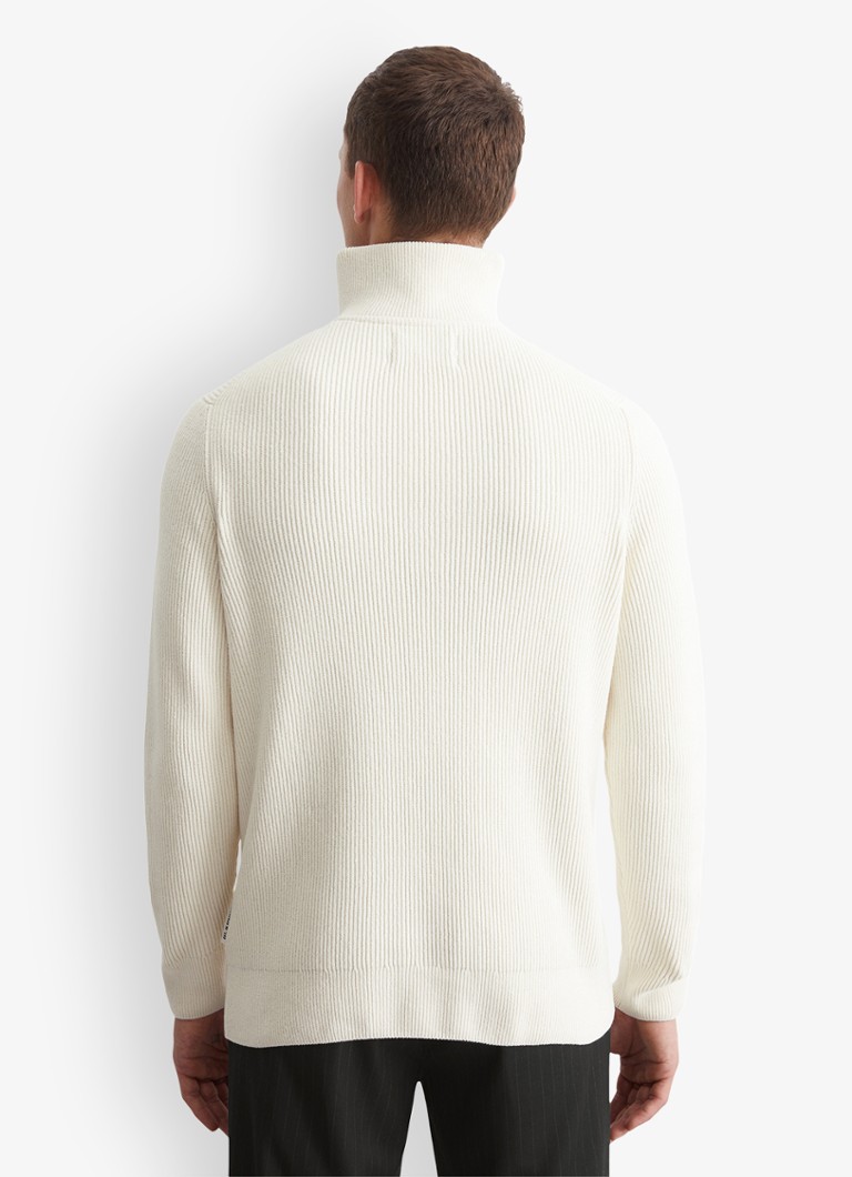 Marc O'Polo Rib-knitted skipper sweater with half zip