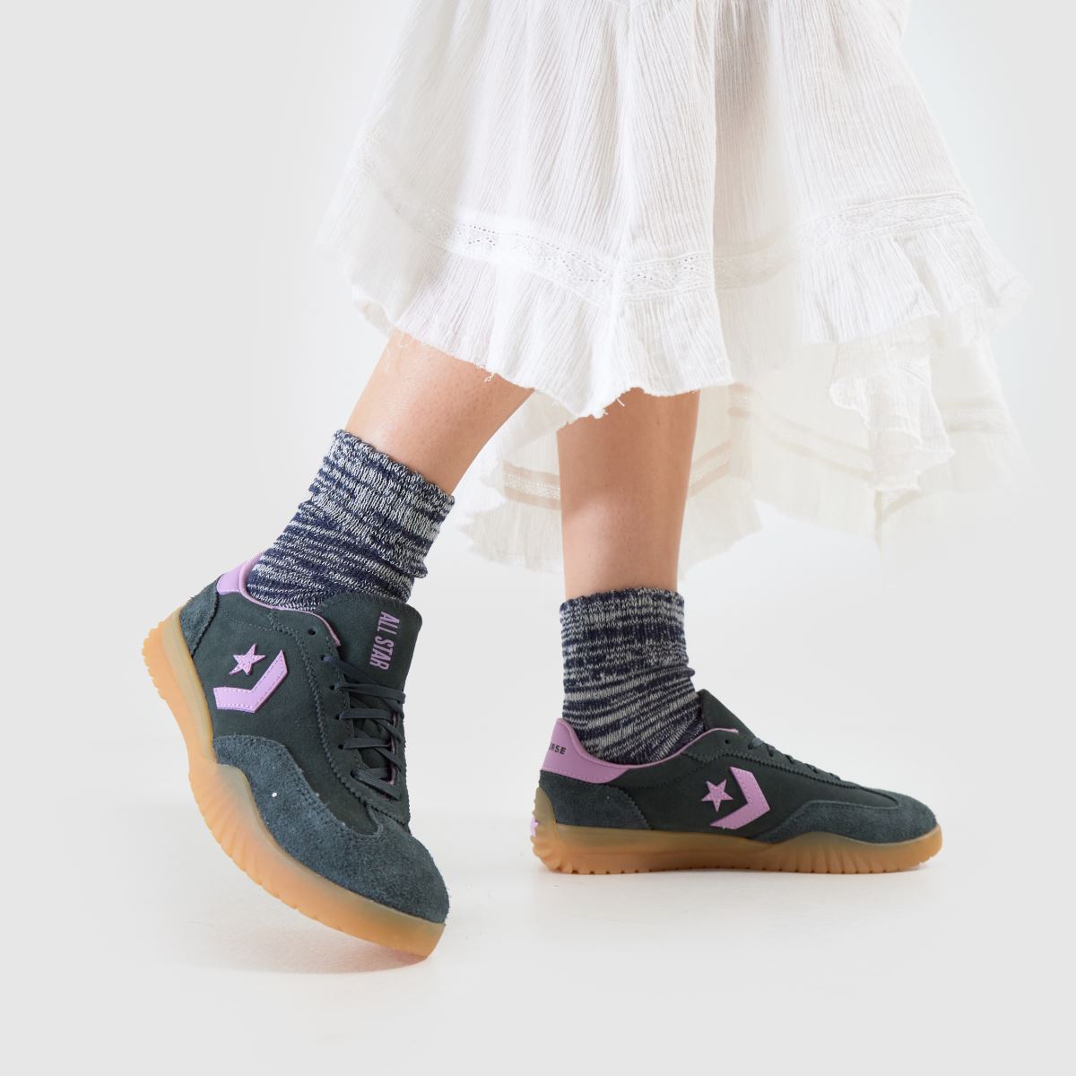 Converse Run Star cipők sötétzöld színben