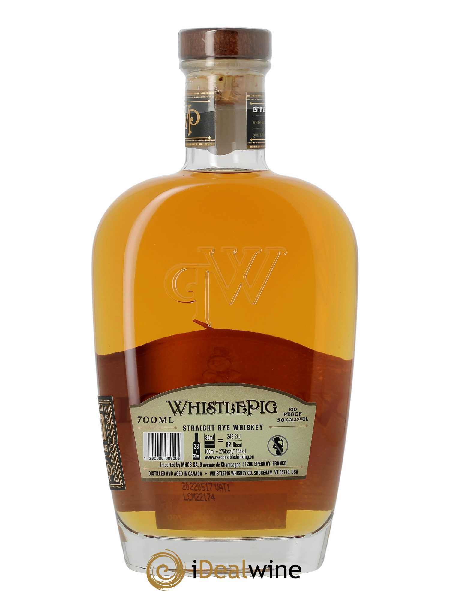 Whisky Whistle Pig Rye 10 years (70cl)  - Lot de 1 Bouteille