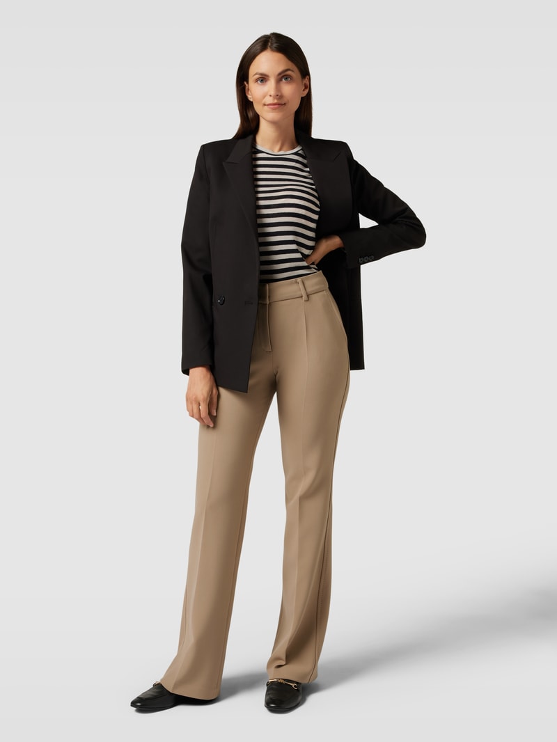 Chino mit Bundfalten Modell 'FRANCE' in beige