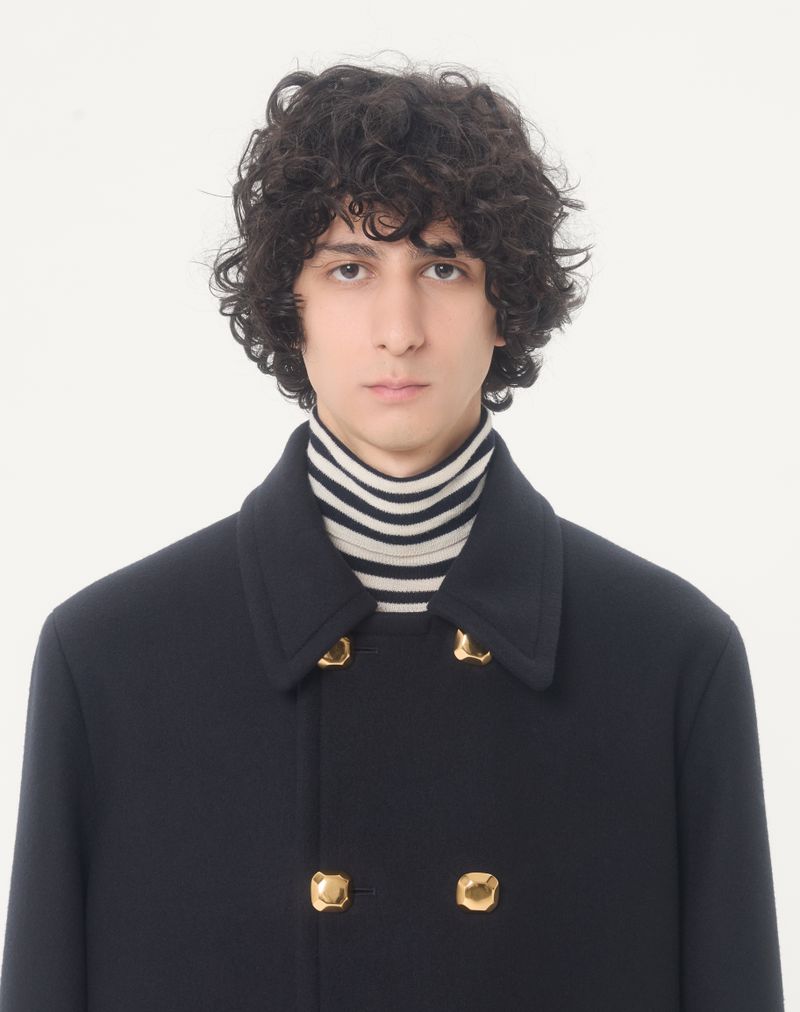 Casaco Valentino de feltro de lã com abotoamento duplo