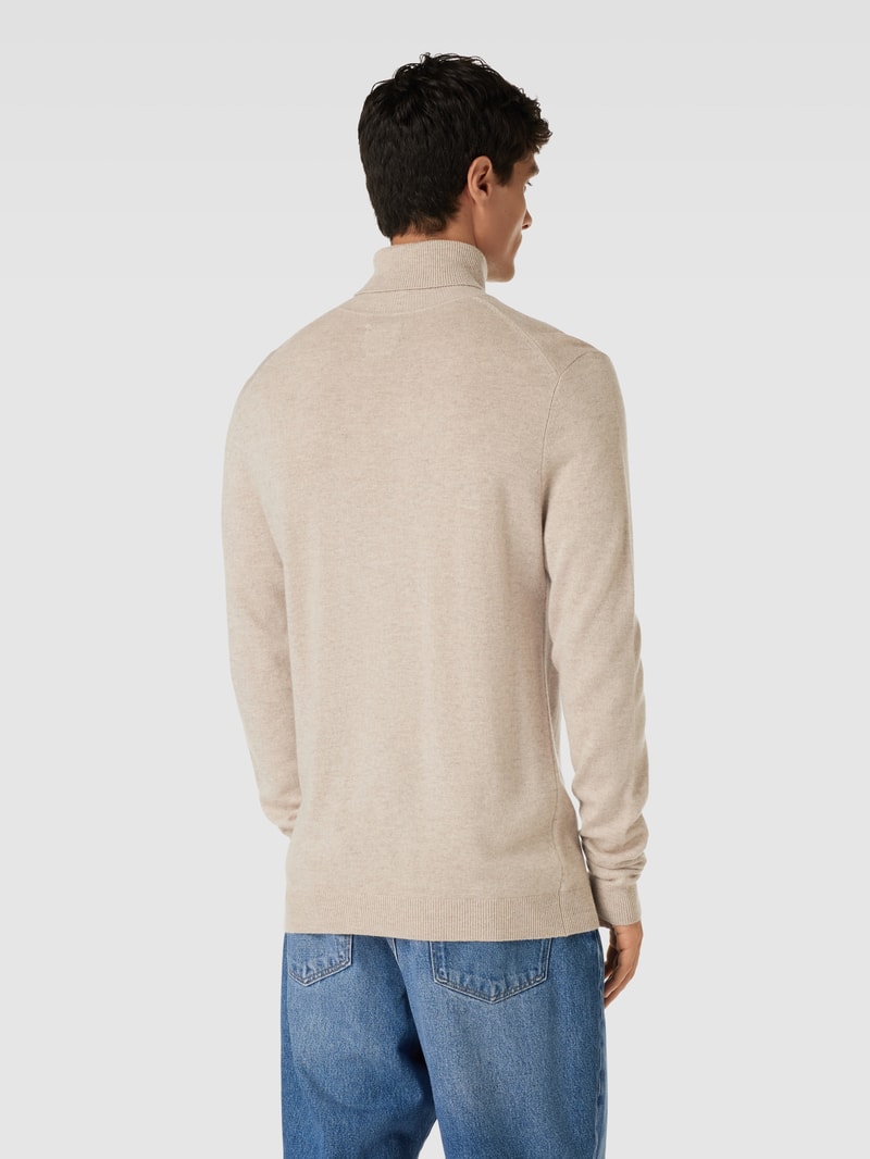 Strickpullover mit Rollkragen in offwhite meliert