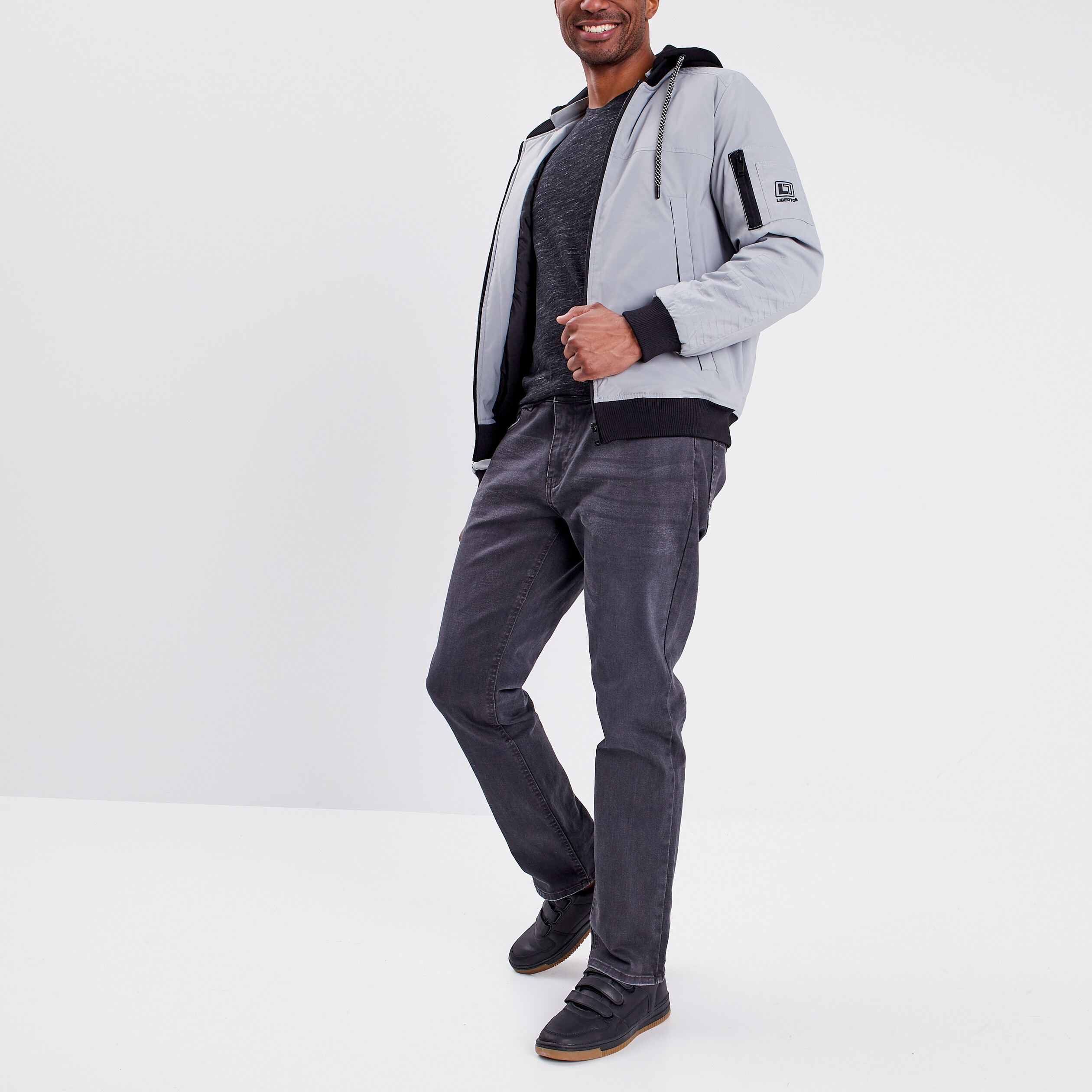 Veste bomber droite à capuche amovible gris clair garçon | La Halle