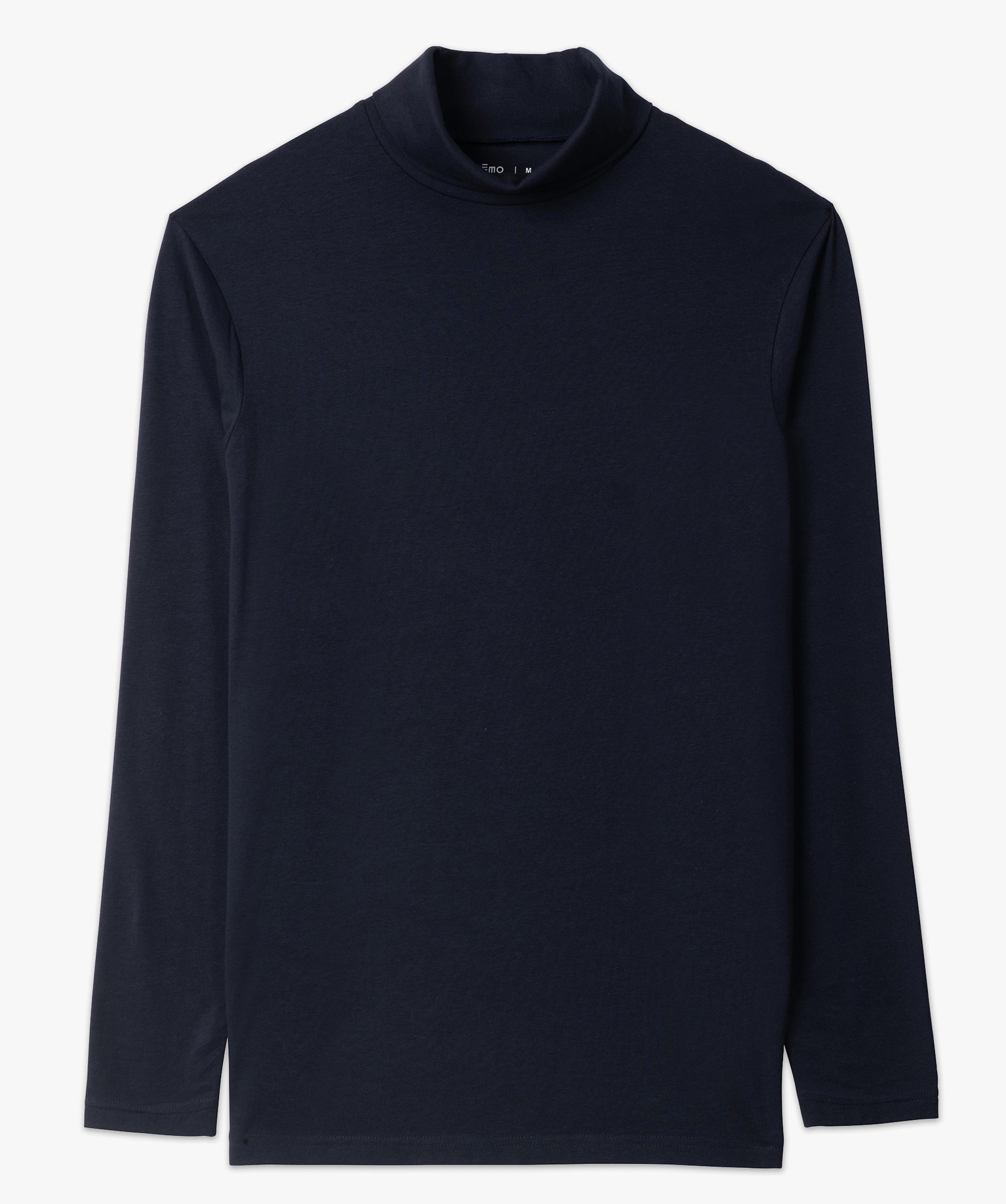 Tee-shirt homme à large col roulé coupe slim bleu | GEMO