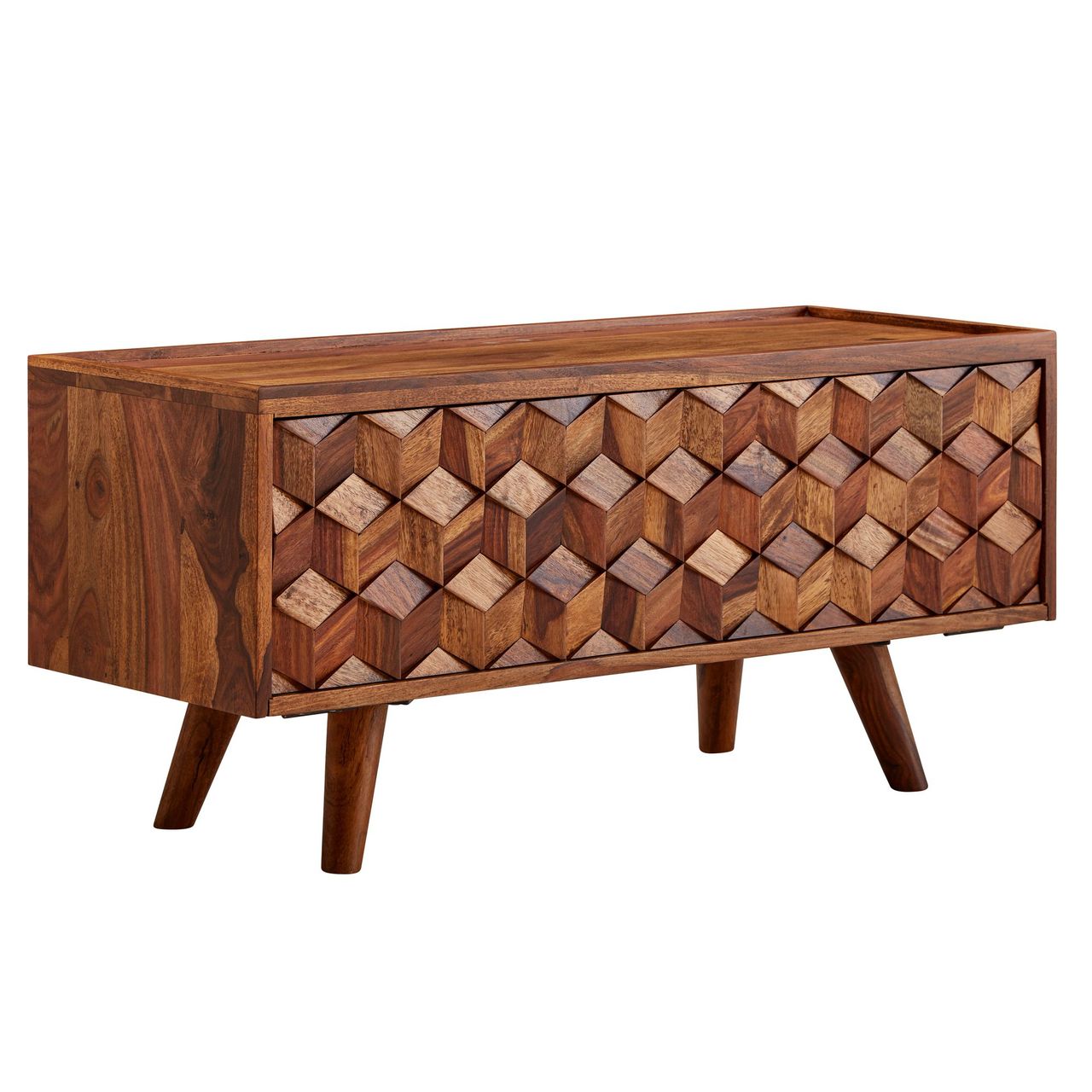 Skyport WOHNLING TV Schrank 92x44x35 cm Holz Lowboard Fernsehkommode Fernsehschrank