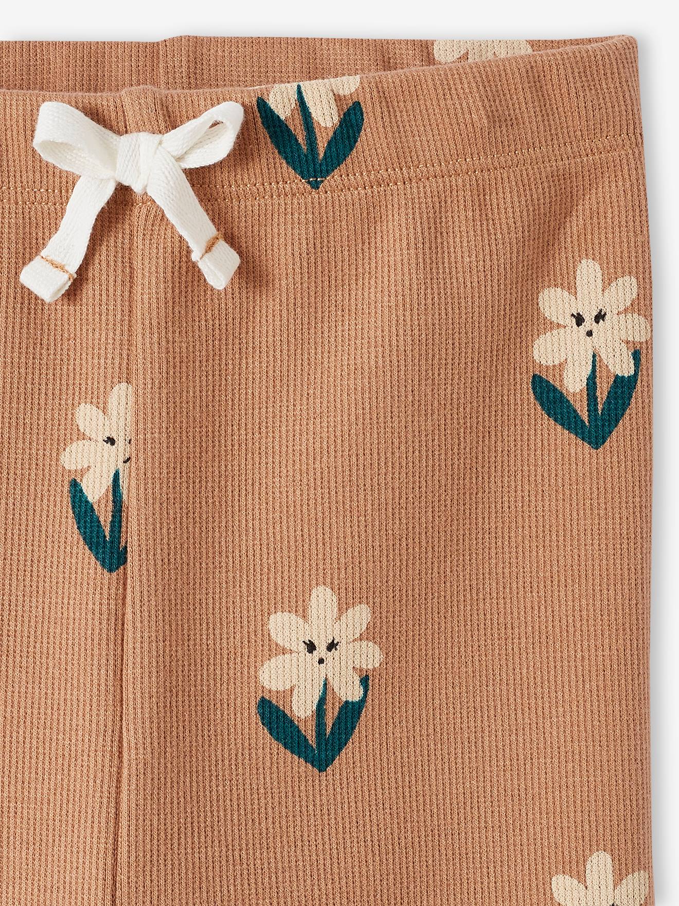 Vertbaudet Mädchen Leggings, gerippt - graugrün